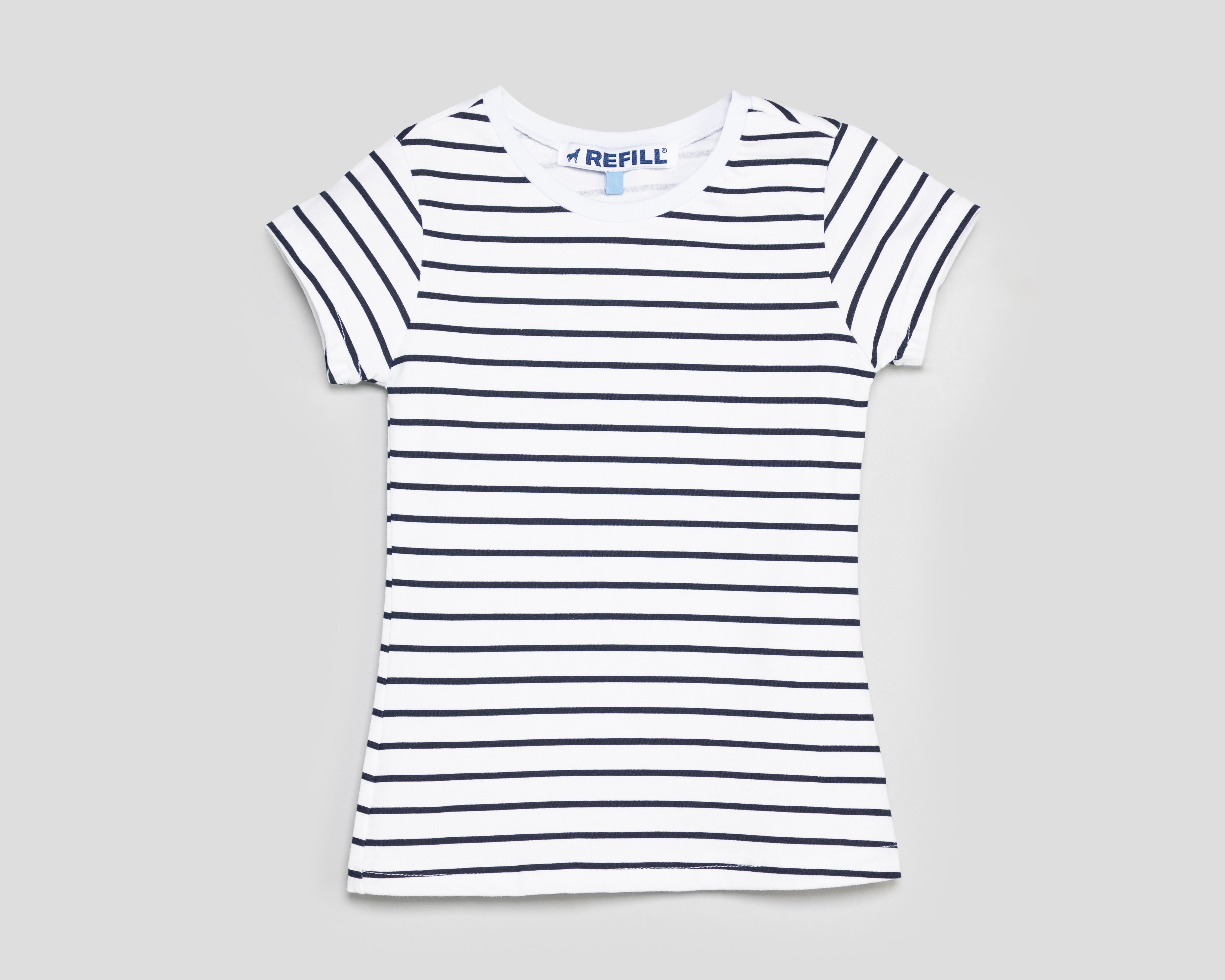 Playera de Cuello Redondo Blanca Refill para Niña