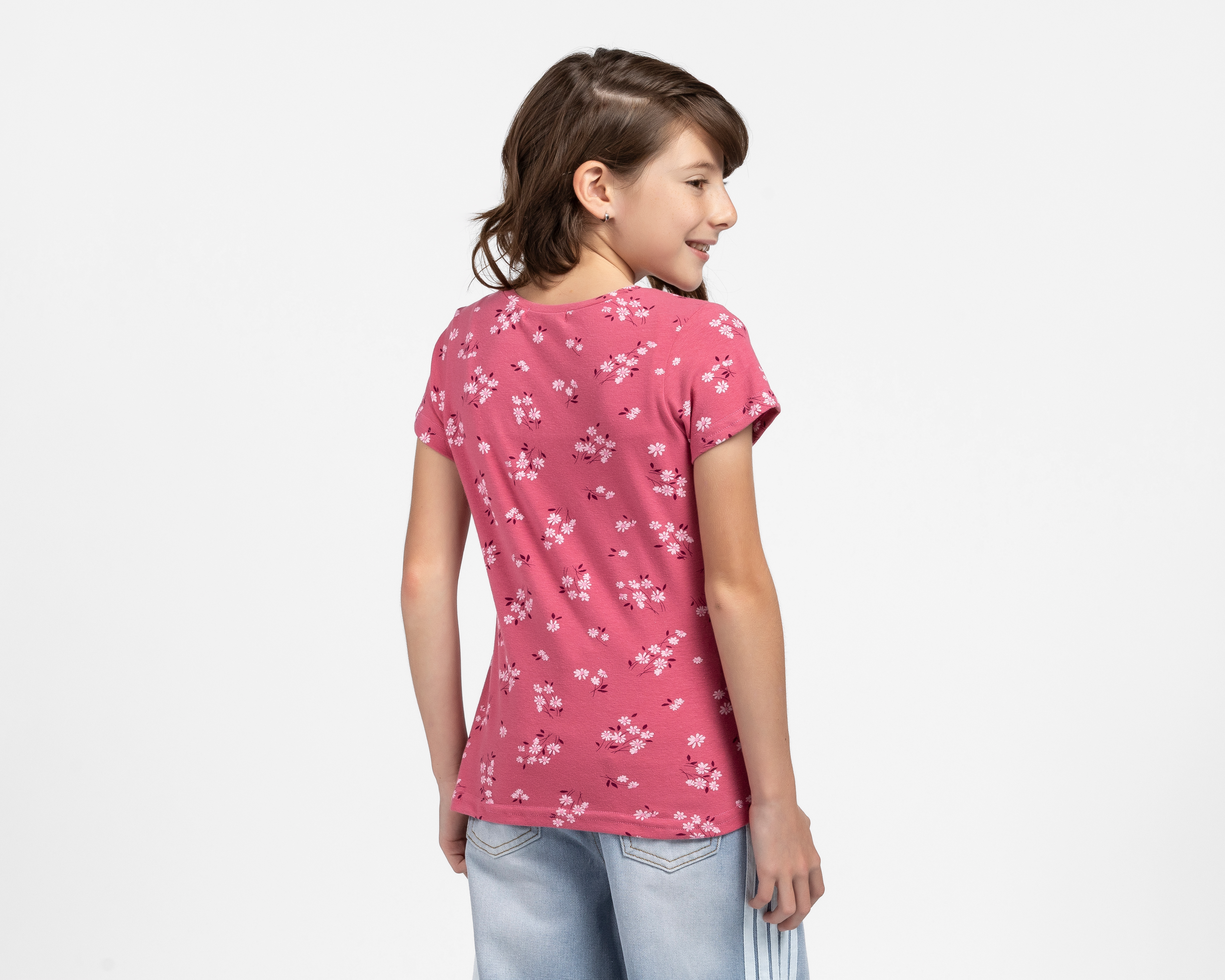 Foto 4 pulgar | Foto 3 | Playera Cuello Redondo Rosa Girls Attitude para Niña