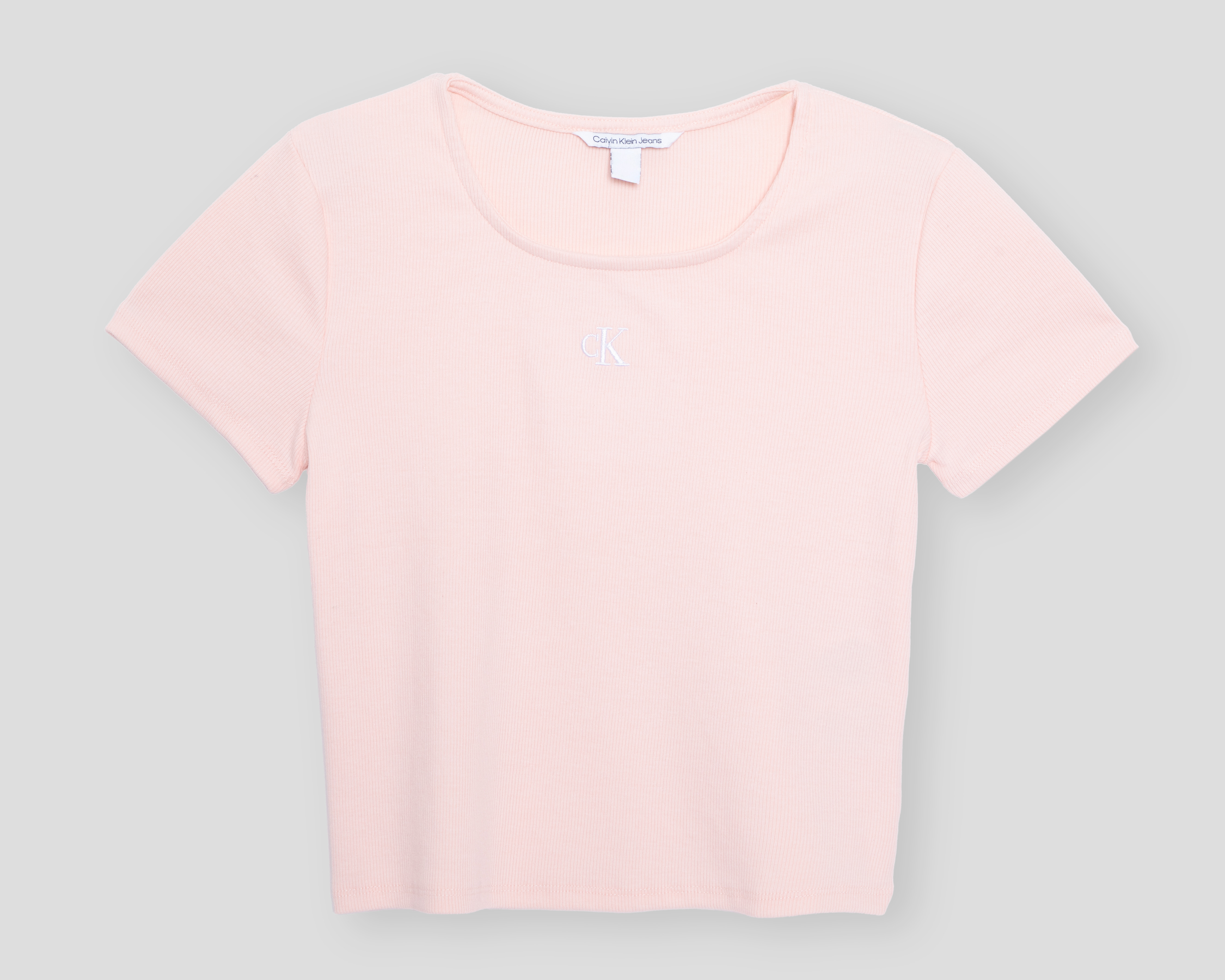 Foto 2 pulgar | Foto 1 | Playera de Cuello Redondo Rosa Calvin Klein para Niña