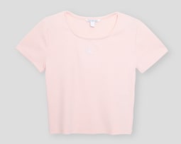 Playera de Cuello Redondo Rosa Calvin Klein para Niña