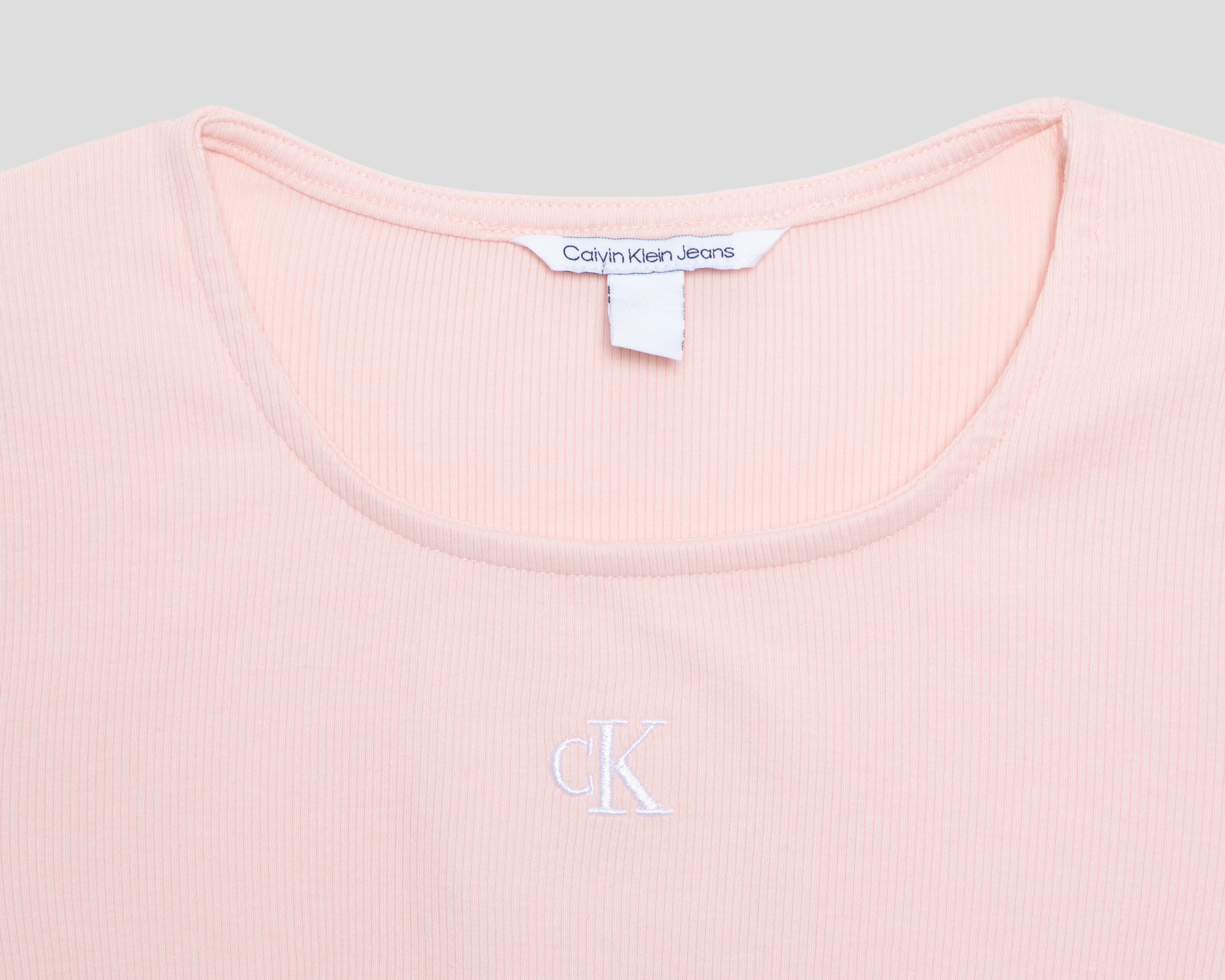 Foto 4 pulgar | Foto 3 | Playera de Cuello Redondo Rosa Calvin Klein para Niña