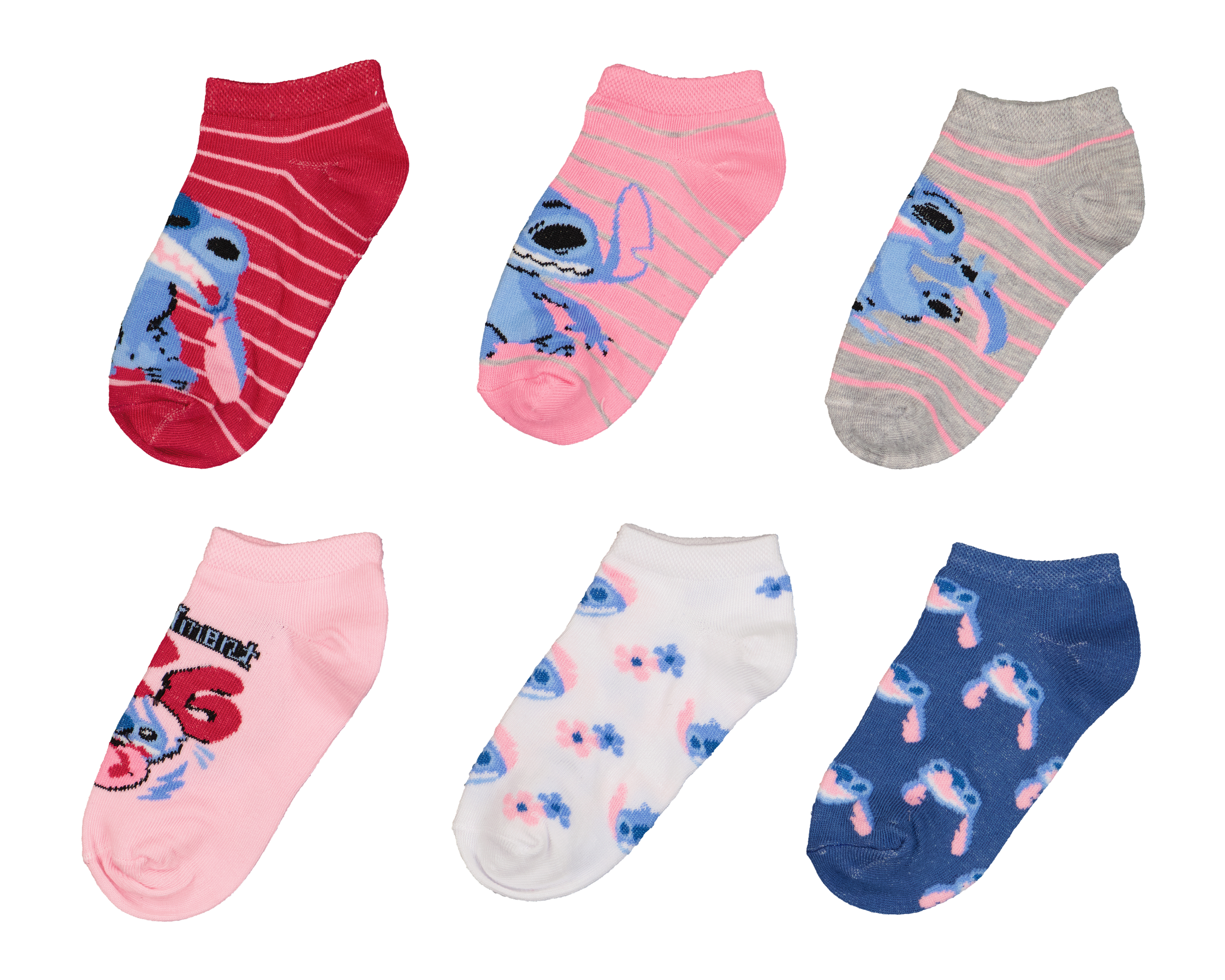Calcetas Tines Disney Lilo & Stitch para Niña 6 Pares