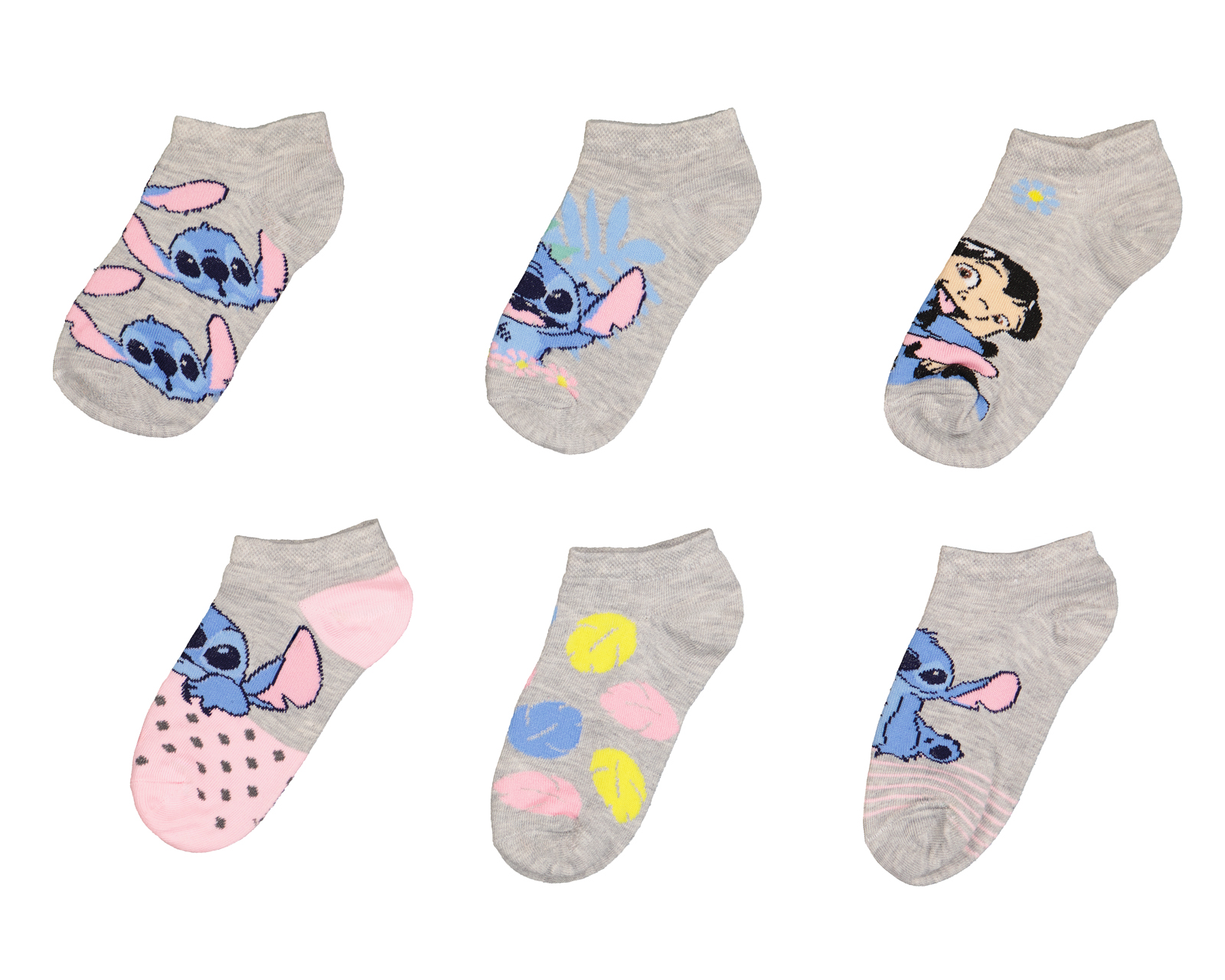 Foto 2 pulgar | Foto 1 | Calcetas Disney Lilo & Stitch para niña 6 Pares