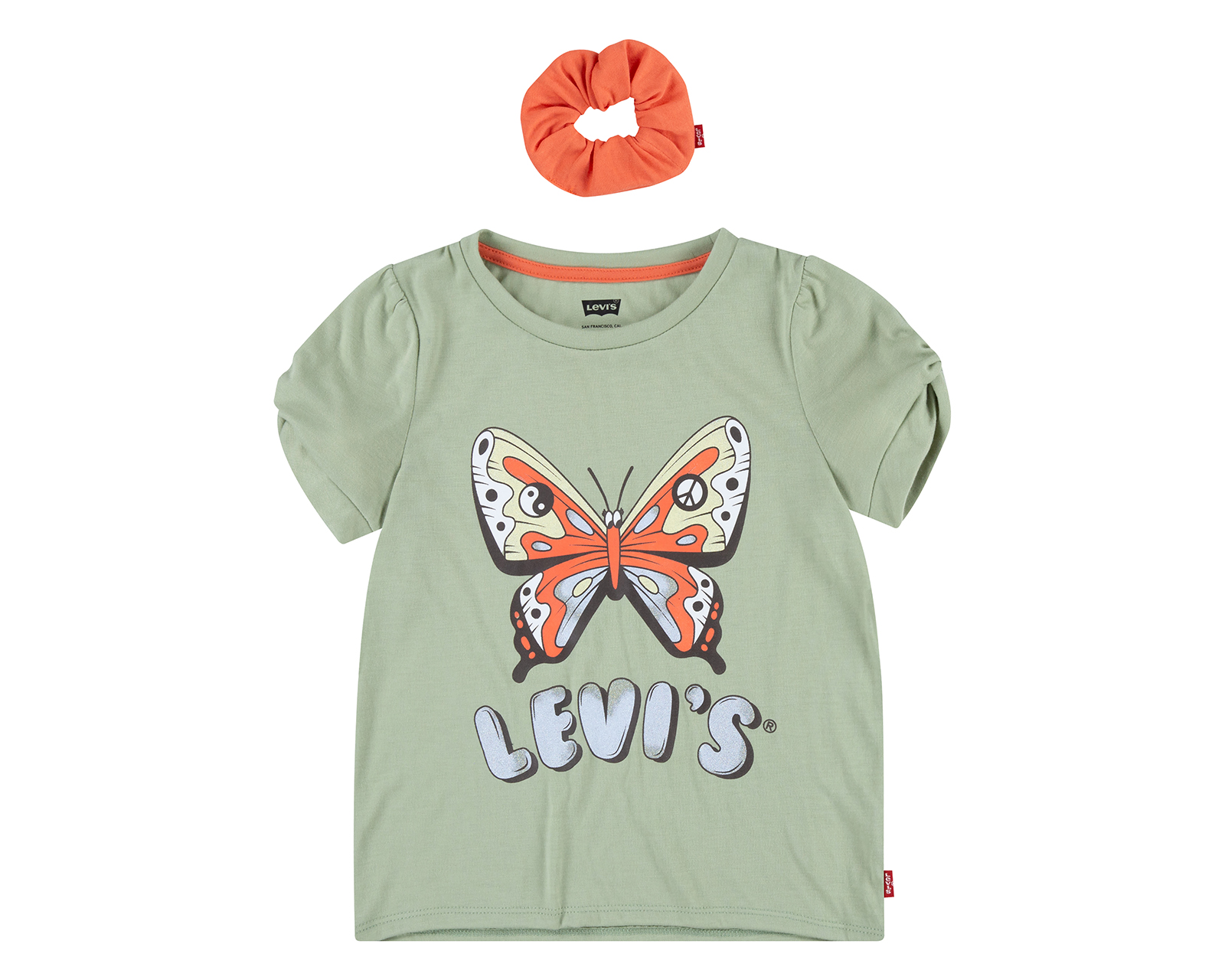 Foto 1 | Foto 1 | Playera Verde Levi's Juvenil con Scrunchie