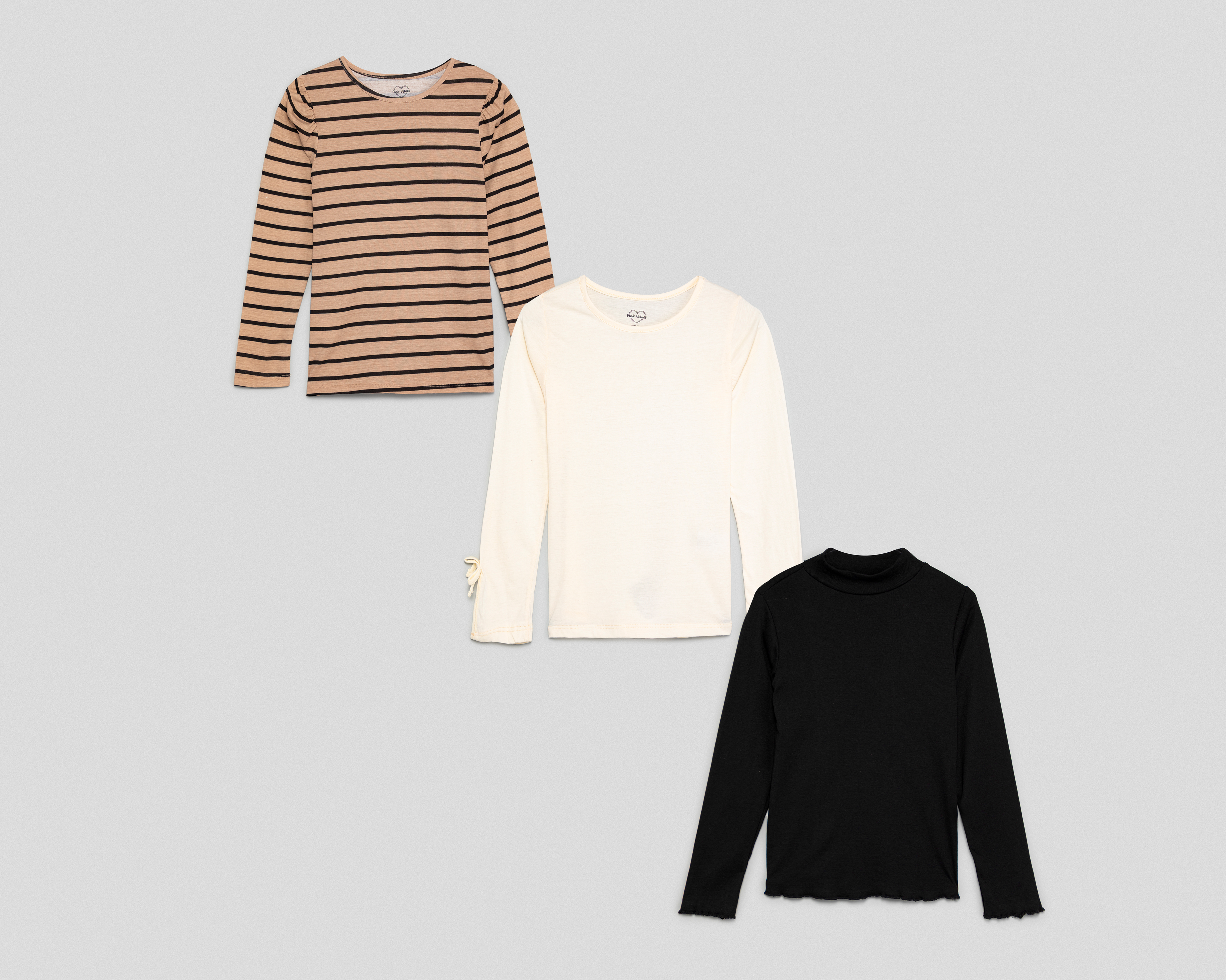 Foto 2 pulgar | Foto 1 | Playera Pink Velvet para Niña 3 Piezas