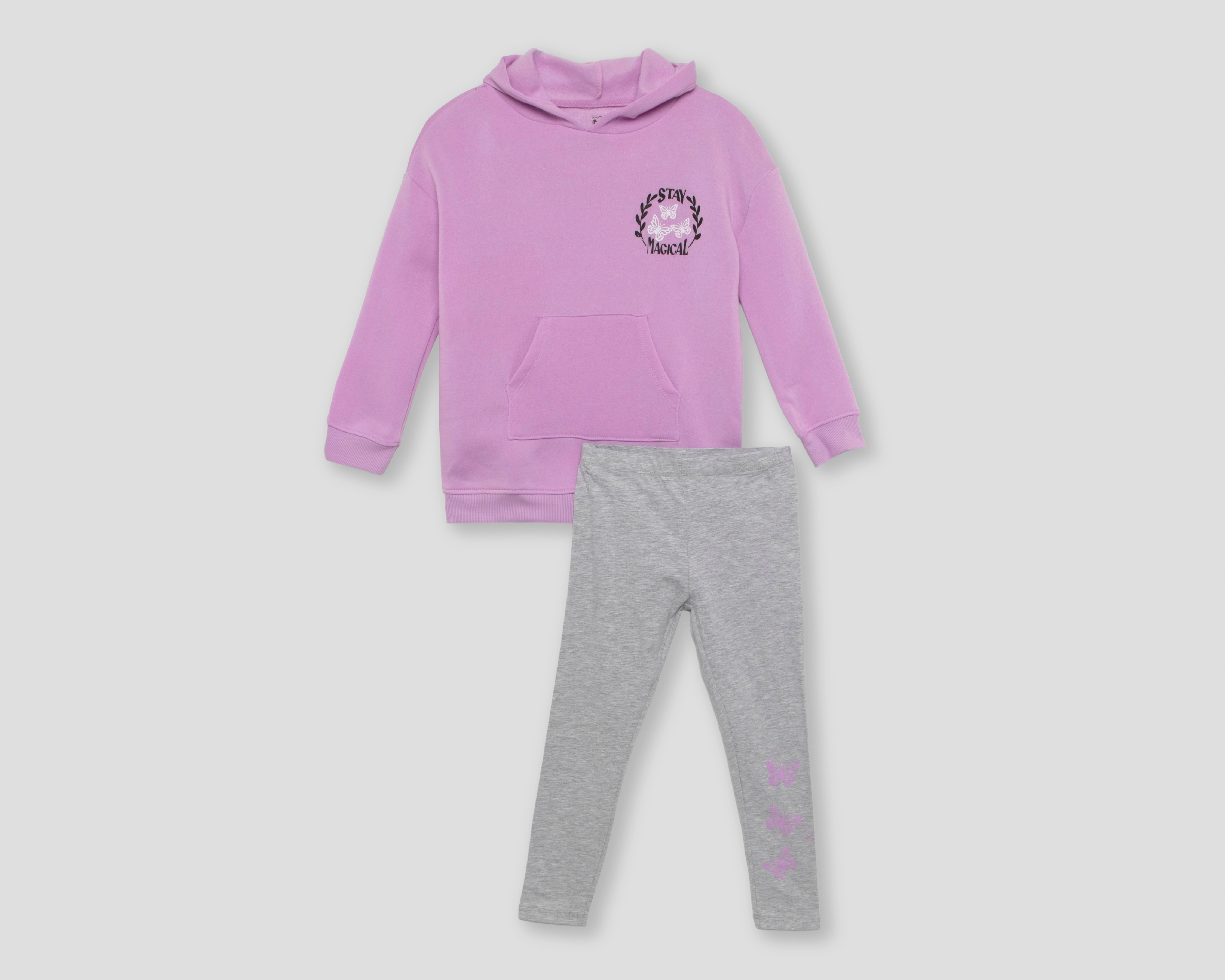 Foto 2 pulgar | Foto 1 | Sudadera y Leggings Pink Velvet para Niña