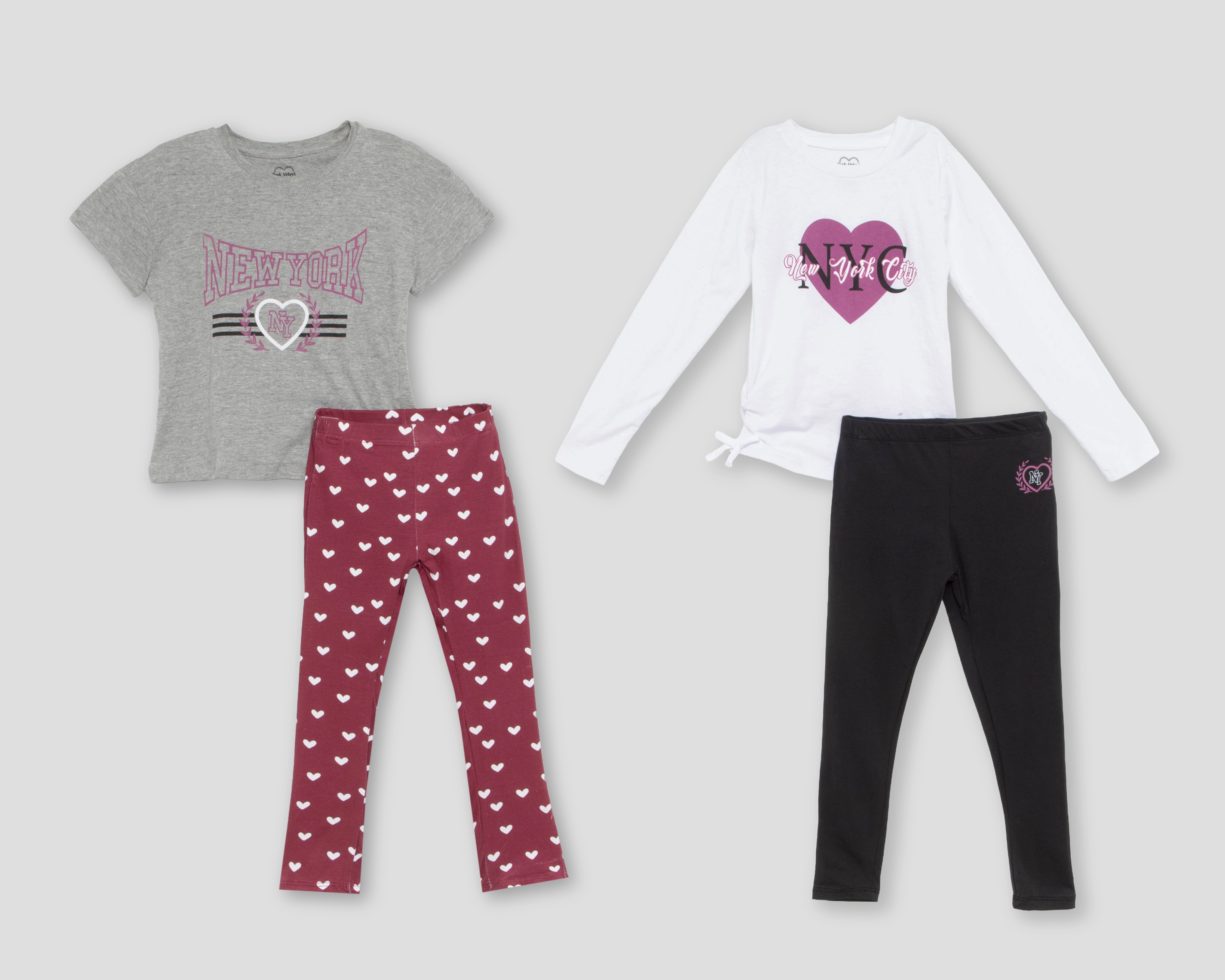 Conjunto Pink Velvet para Niña 4 Piezas