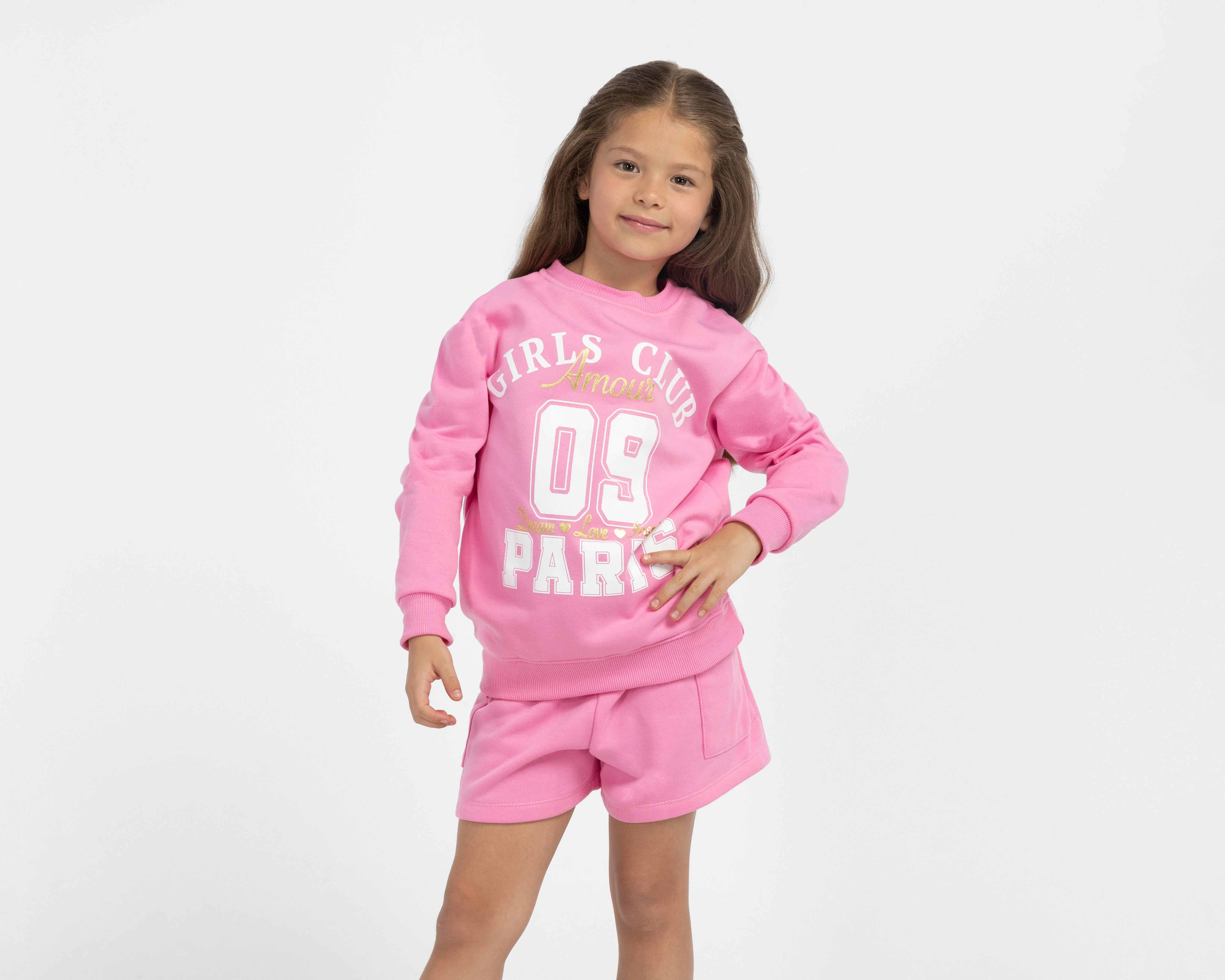 Foto 1 | Foto 1 | Sudadera y Short Pink Velvet para Niña