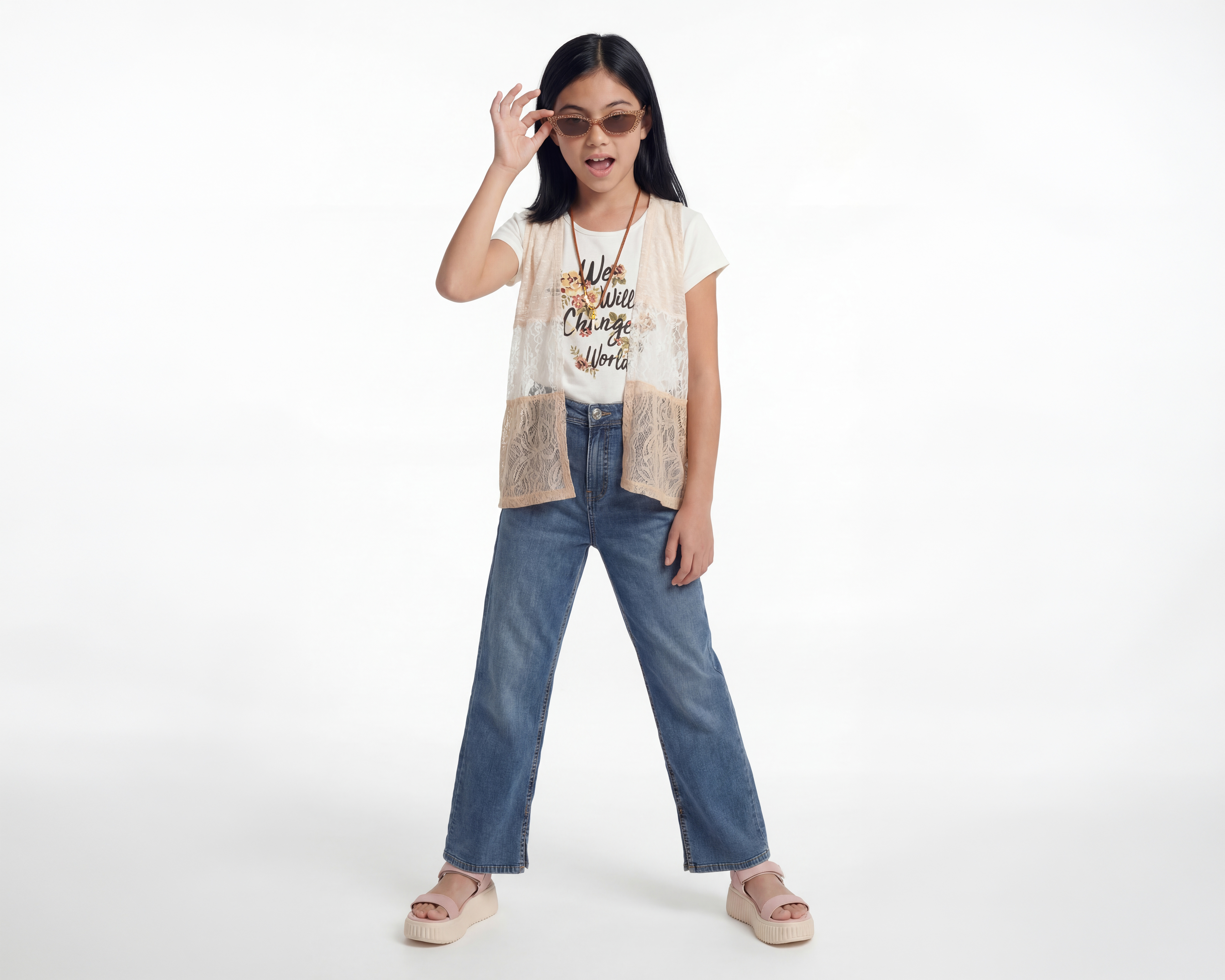 Foto 3 pulgar | Foto 2 | Chaleco y Playera con Collar Refill para Niña