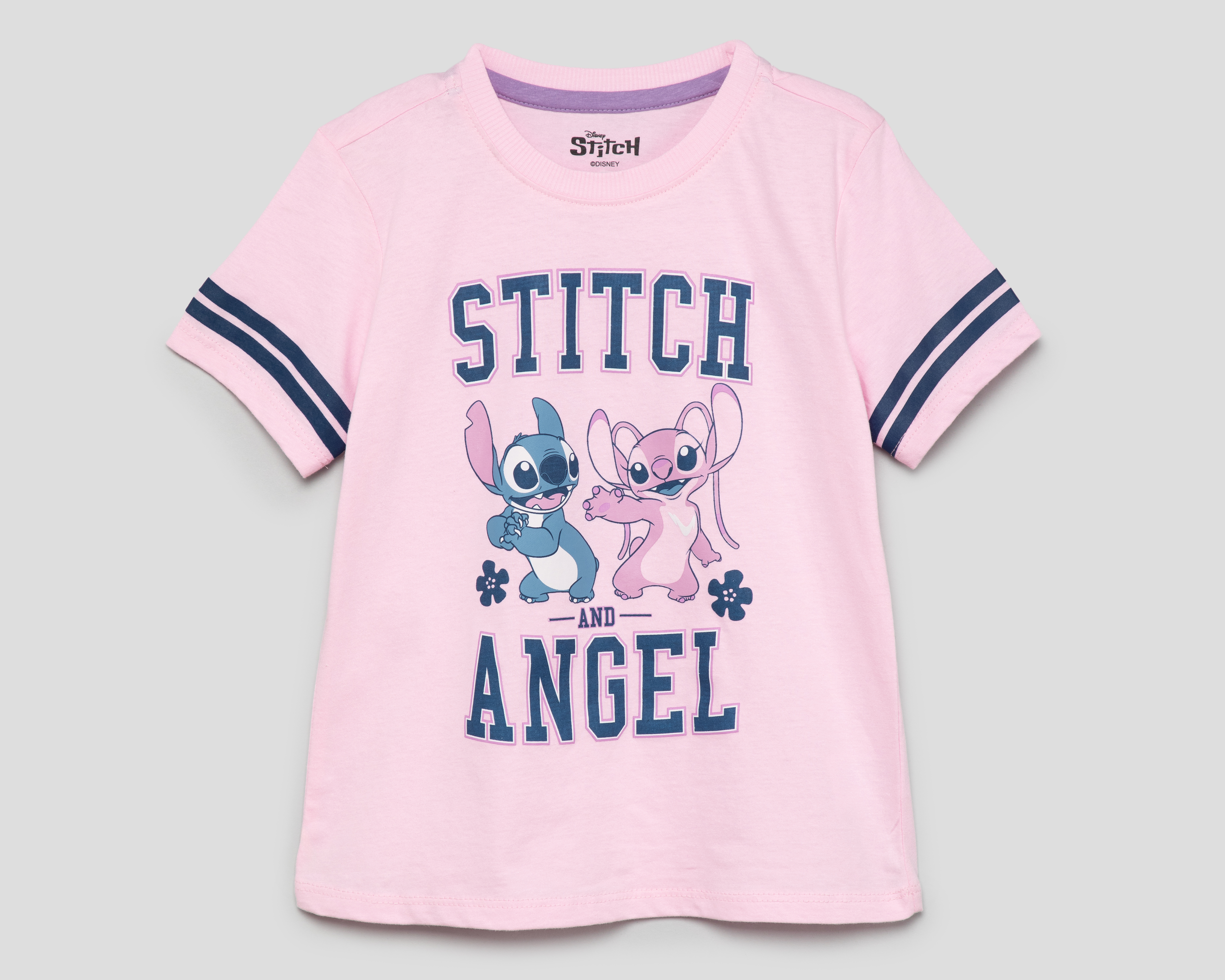 Playera de Cuello Redondo Rosa Disney Lilo & Stitch para Niña