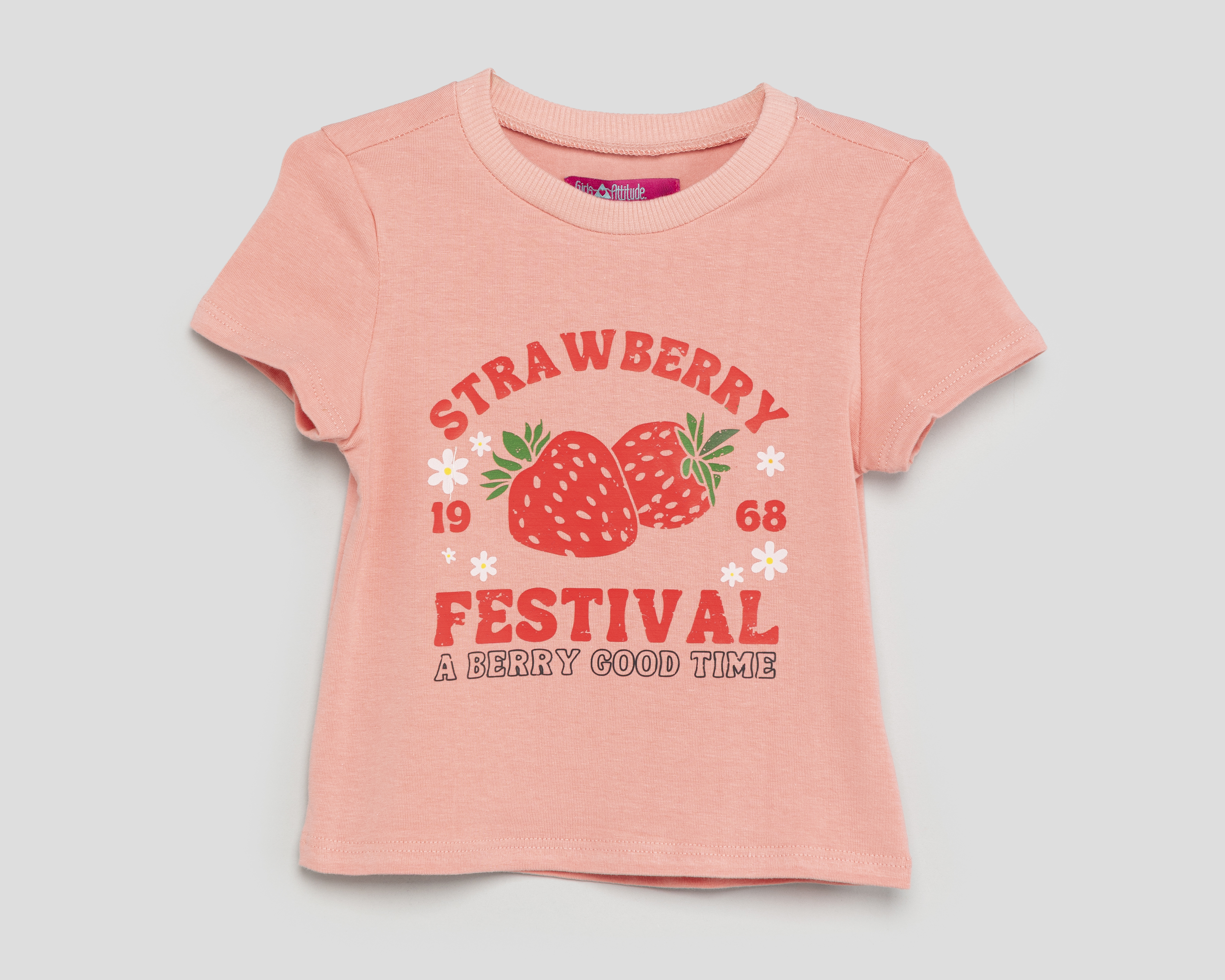 Playera Cuello Redondo Rosa Girls Attitude para Niña