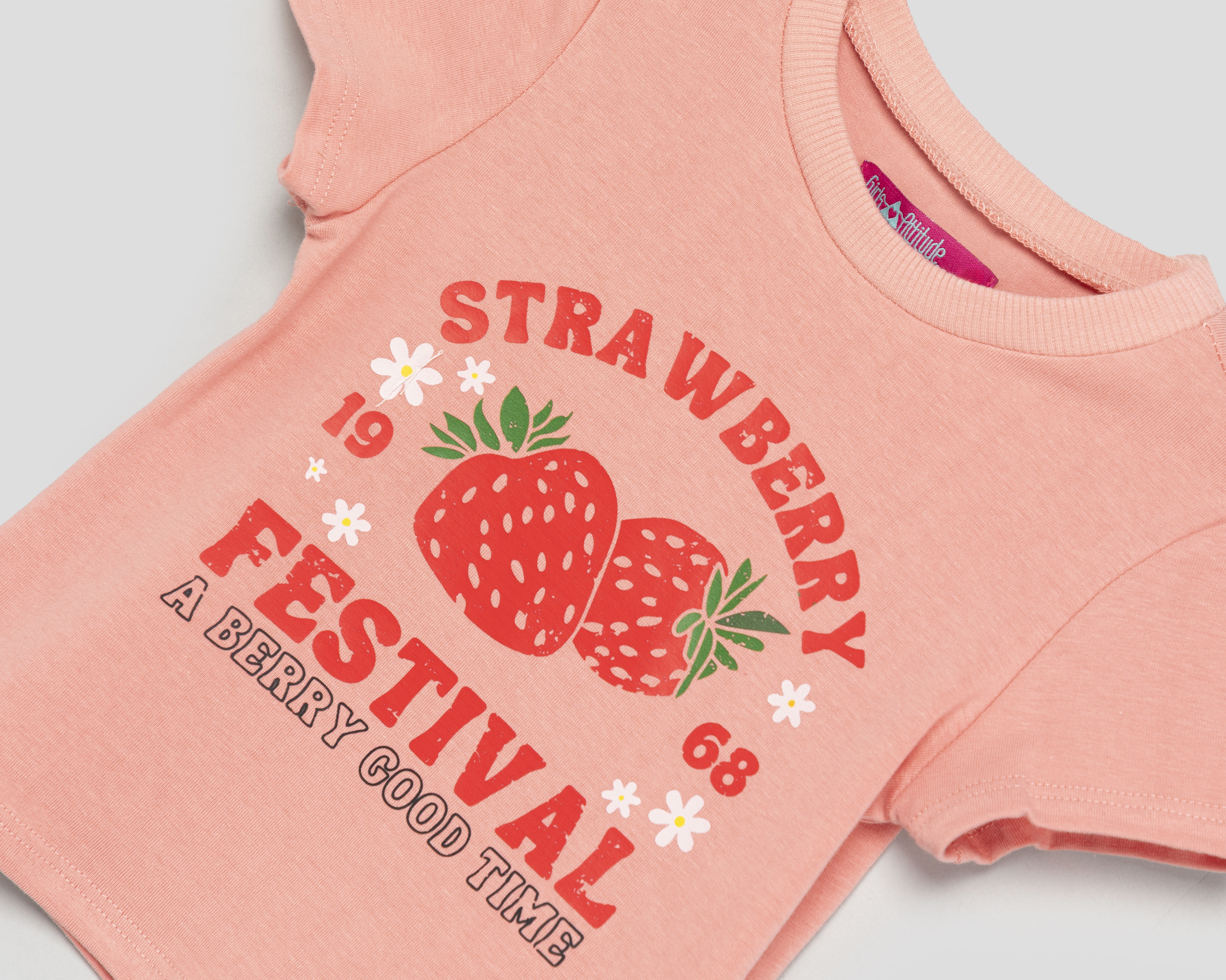 Foto 3 | Foto 3 | Playera Cuello Redondo Rosa Girls Attitude para Niña