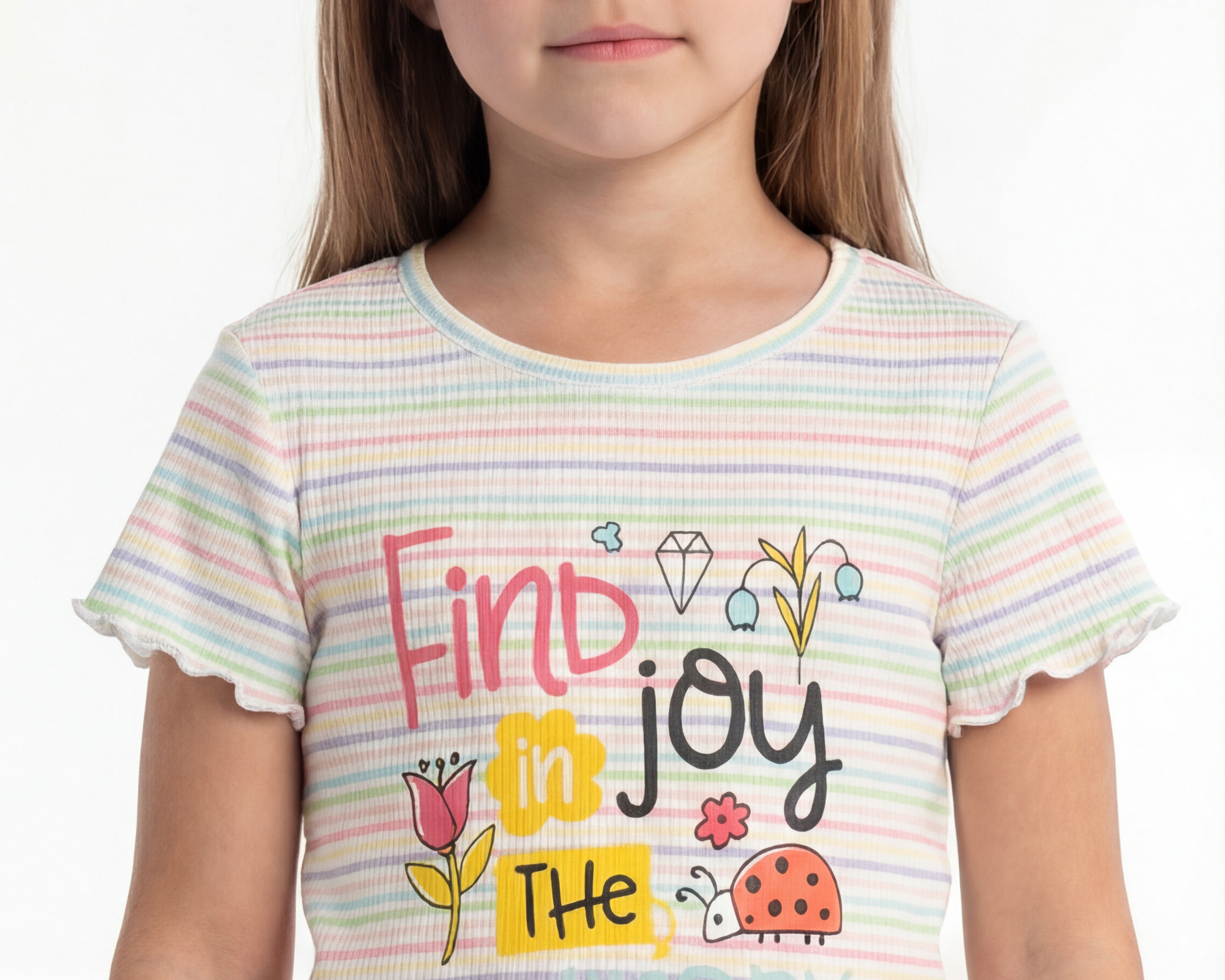 Foto 5 pulgar | Foto 4 | Playera de Cuello Redondo Multicolor Girls Attitude para Niña