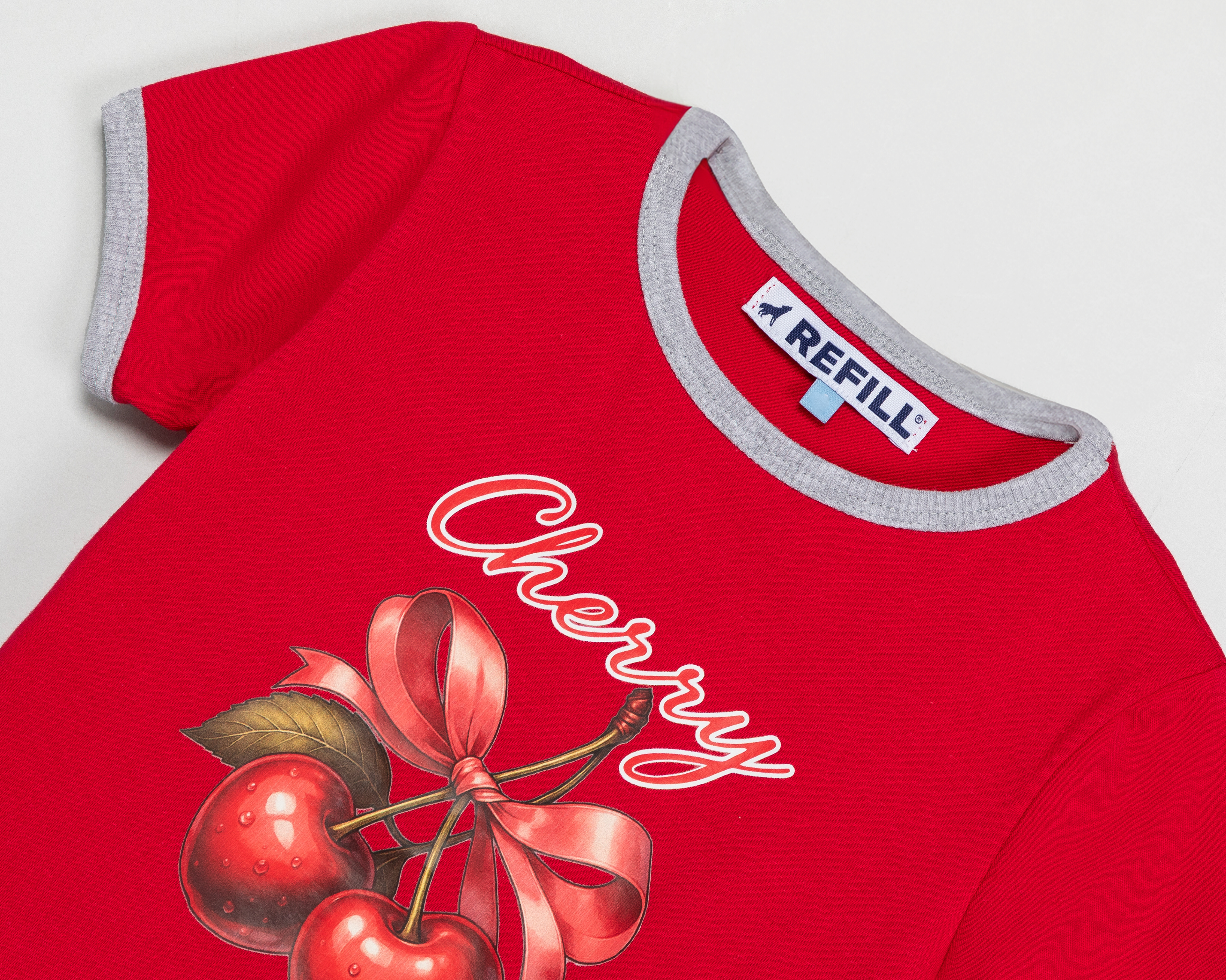 Foto 3 | Foto 3 | Playera de Cuello Redondo Roja Refill para Niña