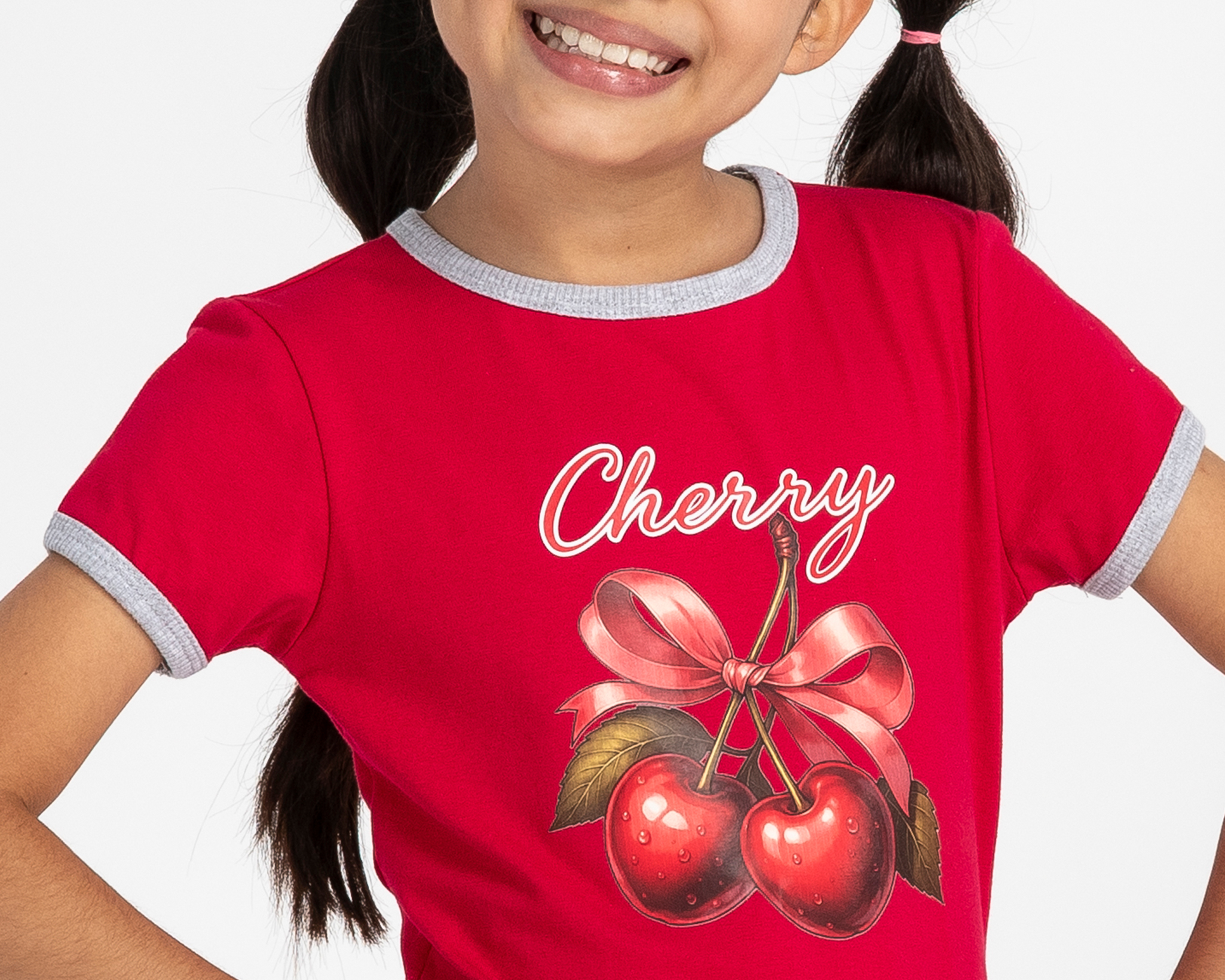 Foto 5 pulgar | Foto 4 | Playera de Cuello Redondo Roja Refill para Niña