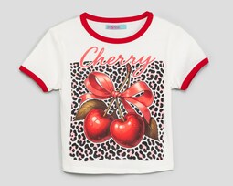 Playera de Cuello Redondo Ivory Girls Attitude para Niña