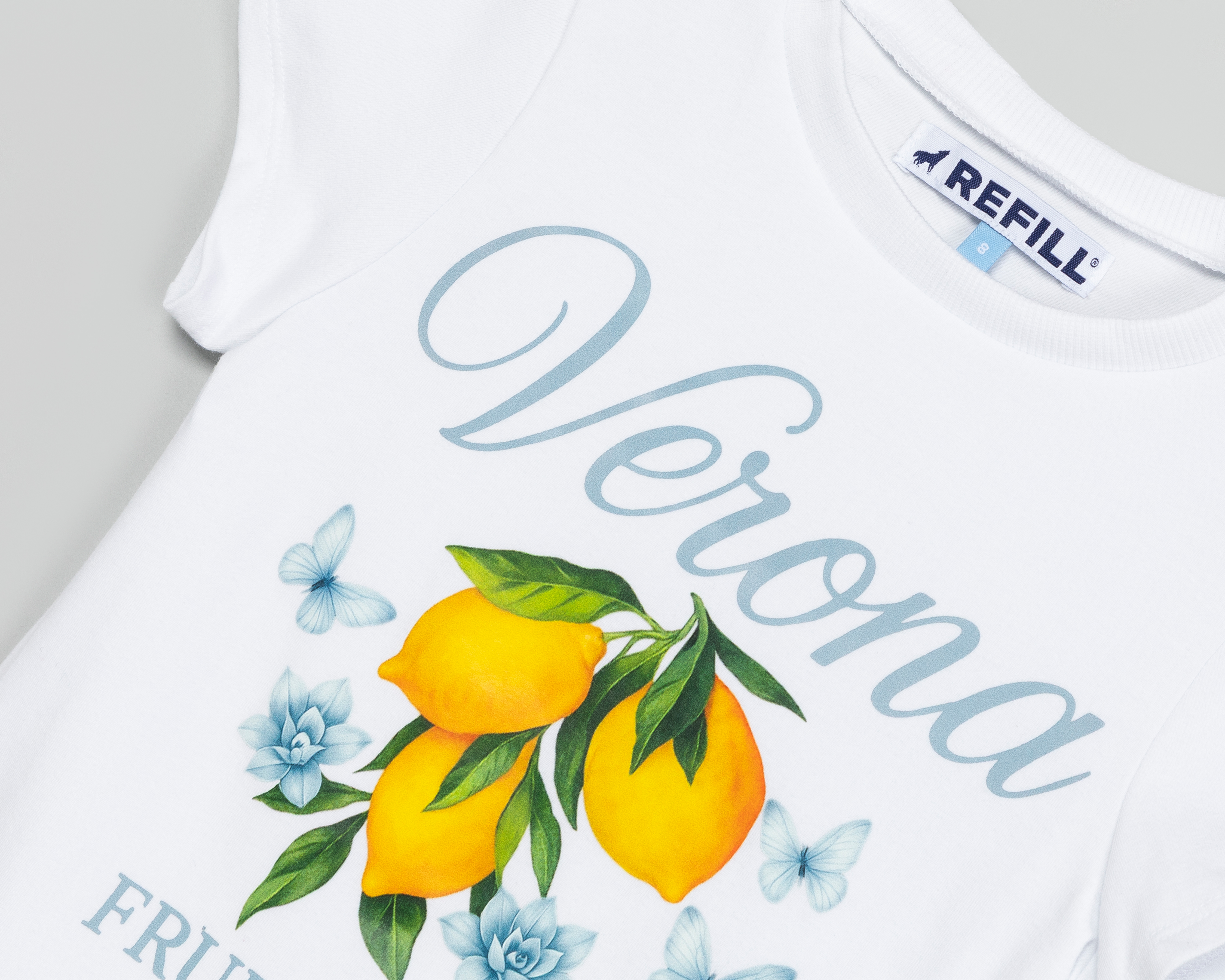 Foto 3 | Foto 3 | Playera de Cuello Redondo Blanca Refill para Niña