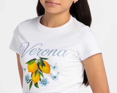 Foto 4 | Foto 4 | Playera de Cuello Redondo Blanca Refill para Niña