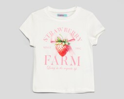 Playera de Cuello Redondo Blanca Girls Attitude para Niña