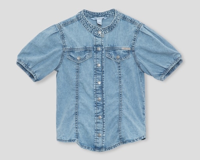 Foto 1 | Foto 1 | Blusa Cuello Mao Azul Calvin Klein para Niña