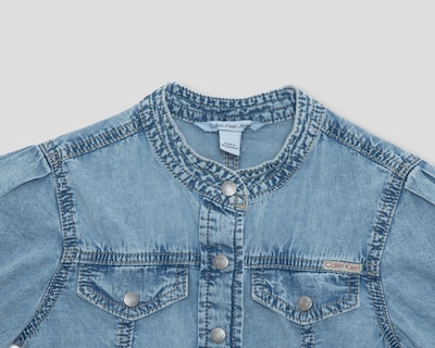 Foto 3 | Foto 3 | Blusa Cuello Mao Azul Calvin Klein para Niña