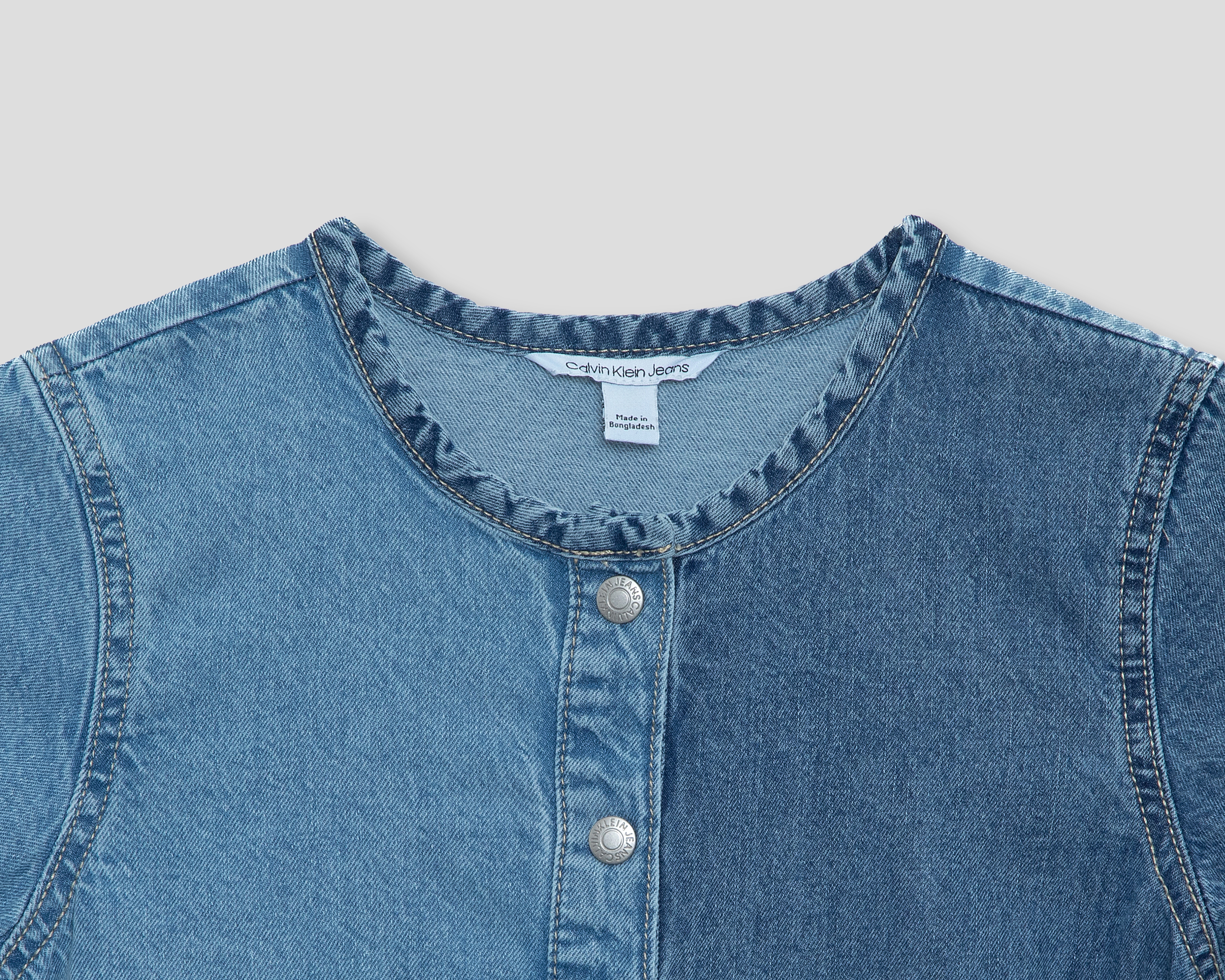 Foto 4 pulgar | Foto 3 | Vestido Azul Calvin Klein para Niña