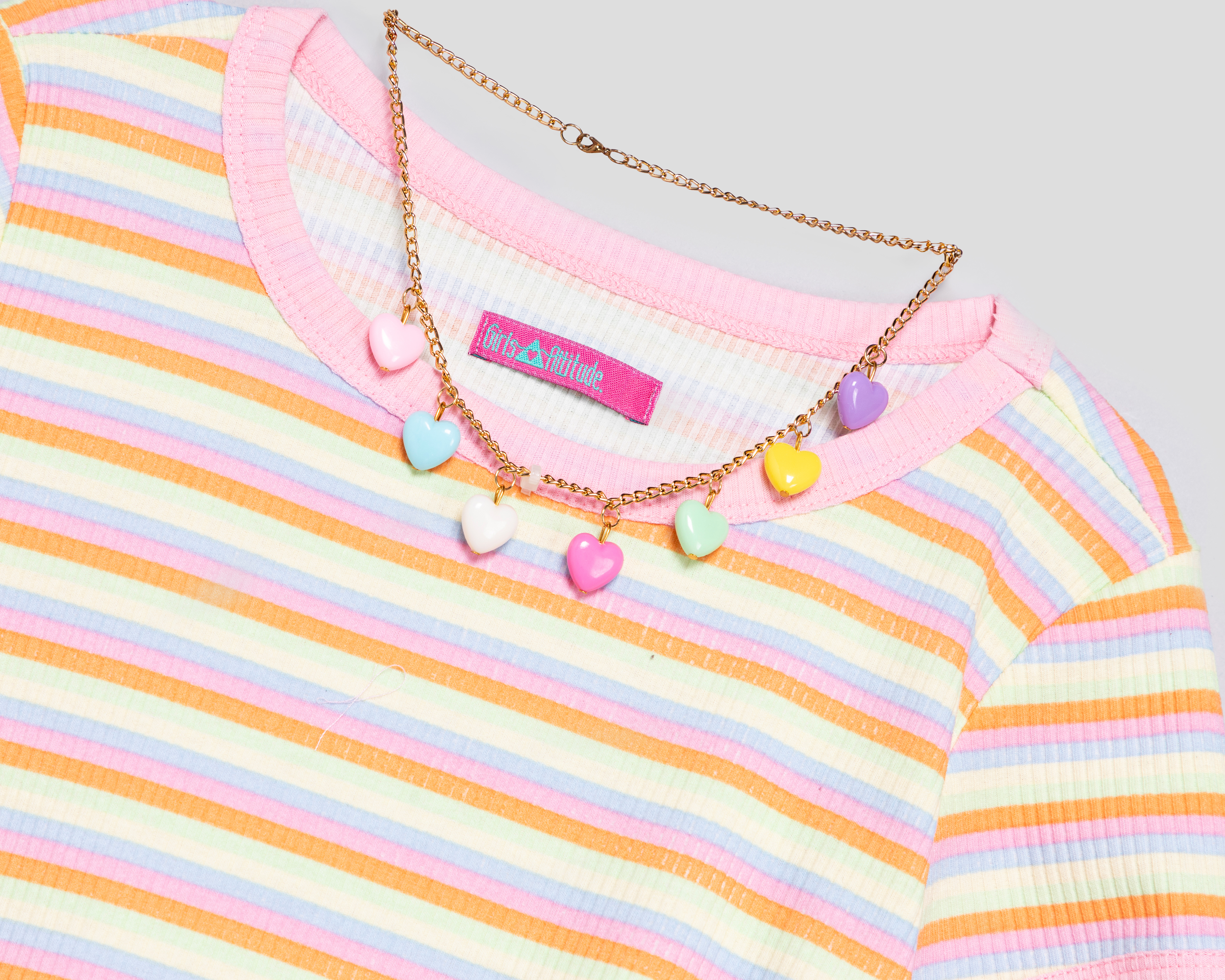 Foto 4 pulgar | Foto 3 | Playera de Cuello Redondo Multicolor Girls Attitude para Niña