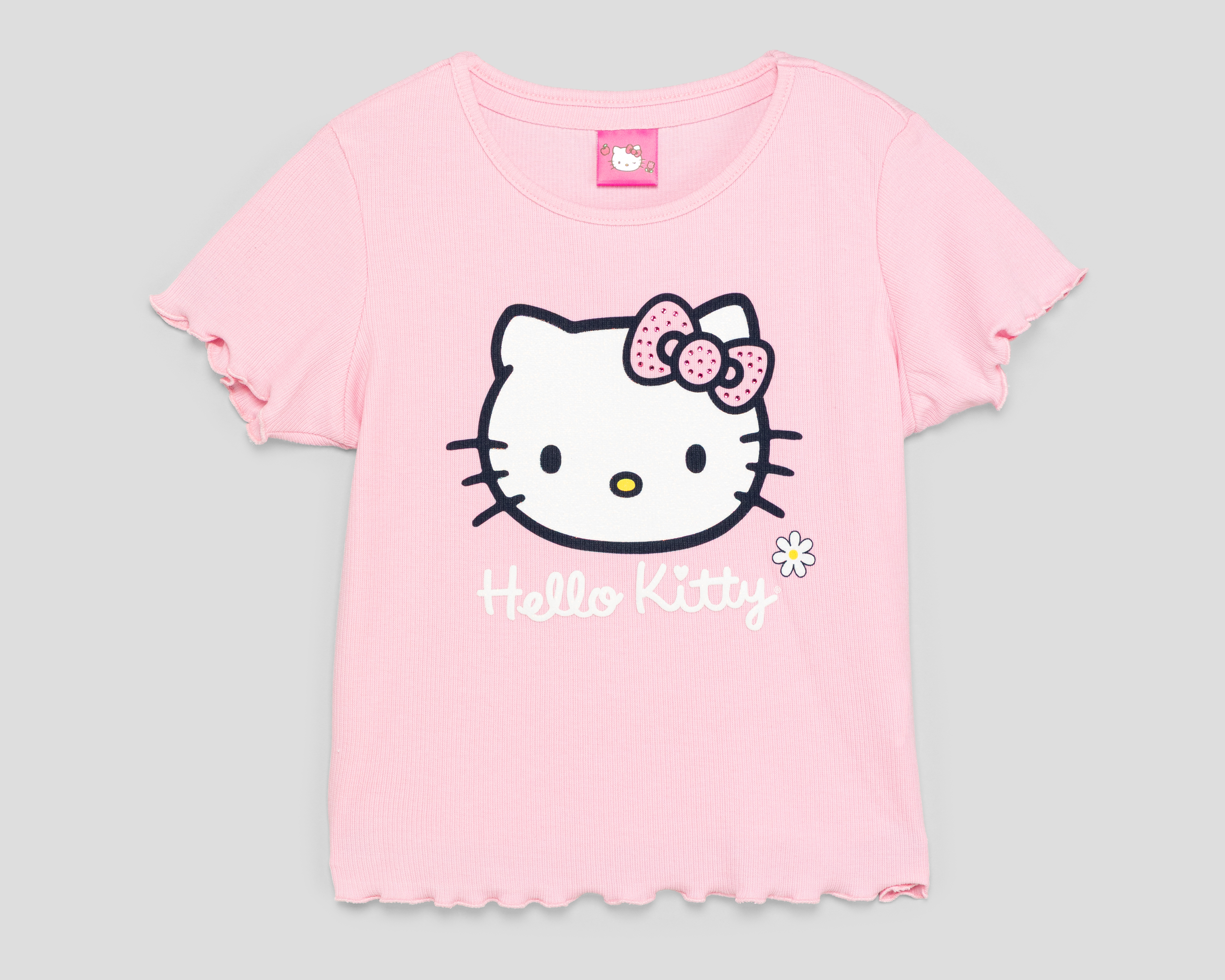 Playera de Cuello Redondo Rosa Hello Kitty para Niña