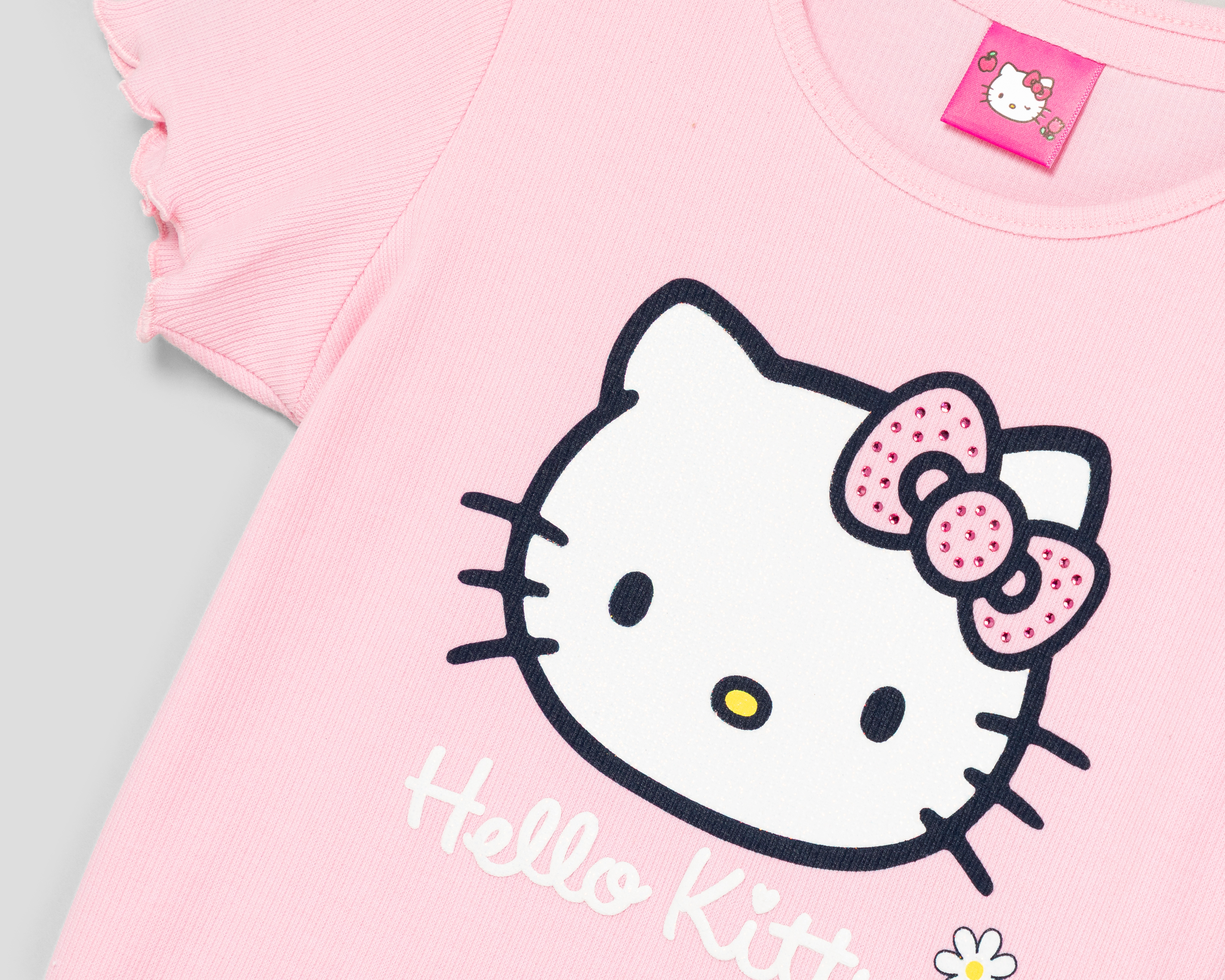 Foto 3 | Foto 3 | Playera de Cuello Redondo Rosa Hello Kitty para Niña