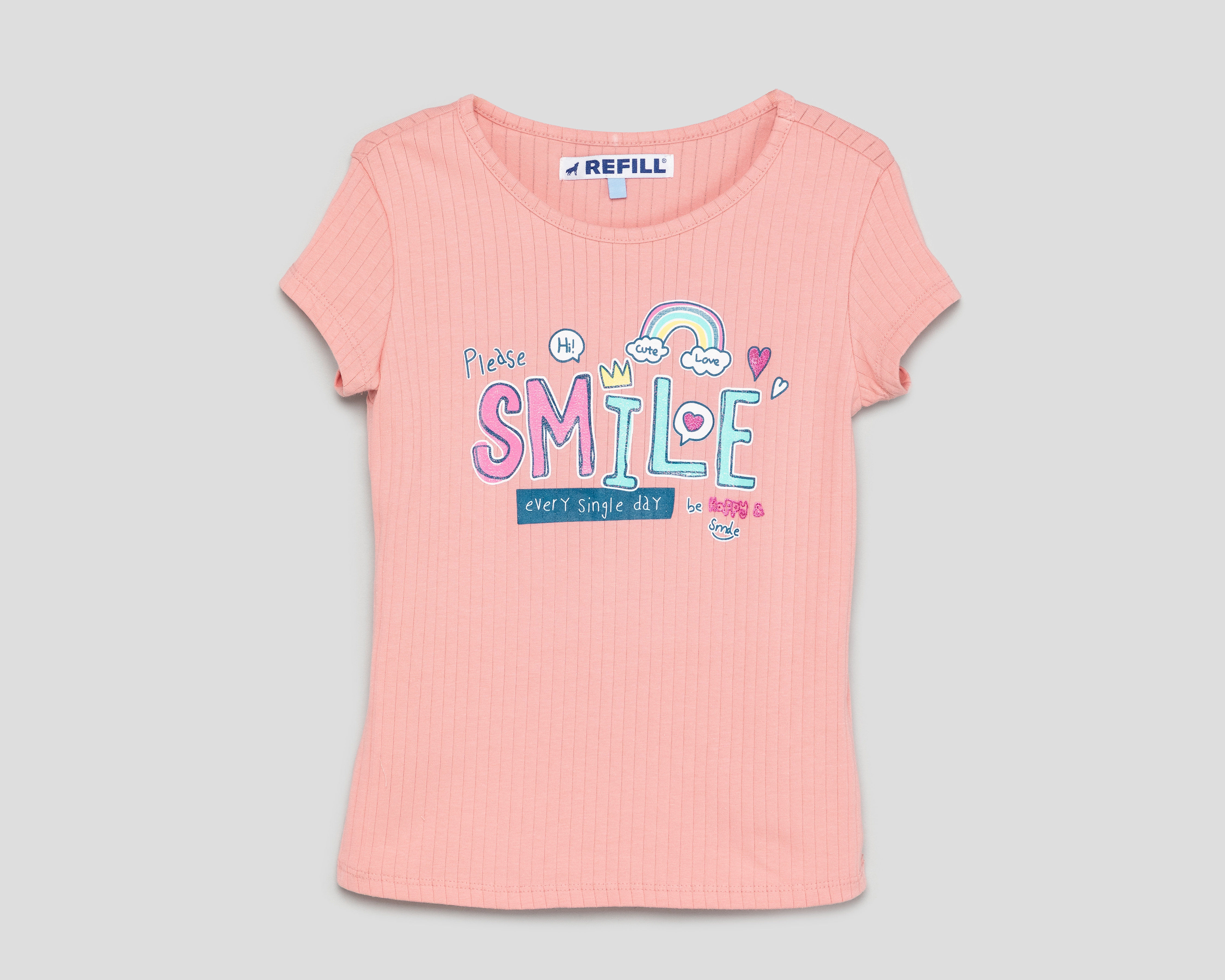 Playera de Cuello Redondo Rosa Refill para Niña
