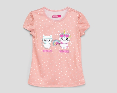 Foto 1 | Foto 1 | Playera de Cuello Redondo Rosa Girls Attitude para Niña