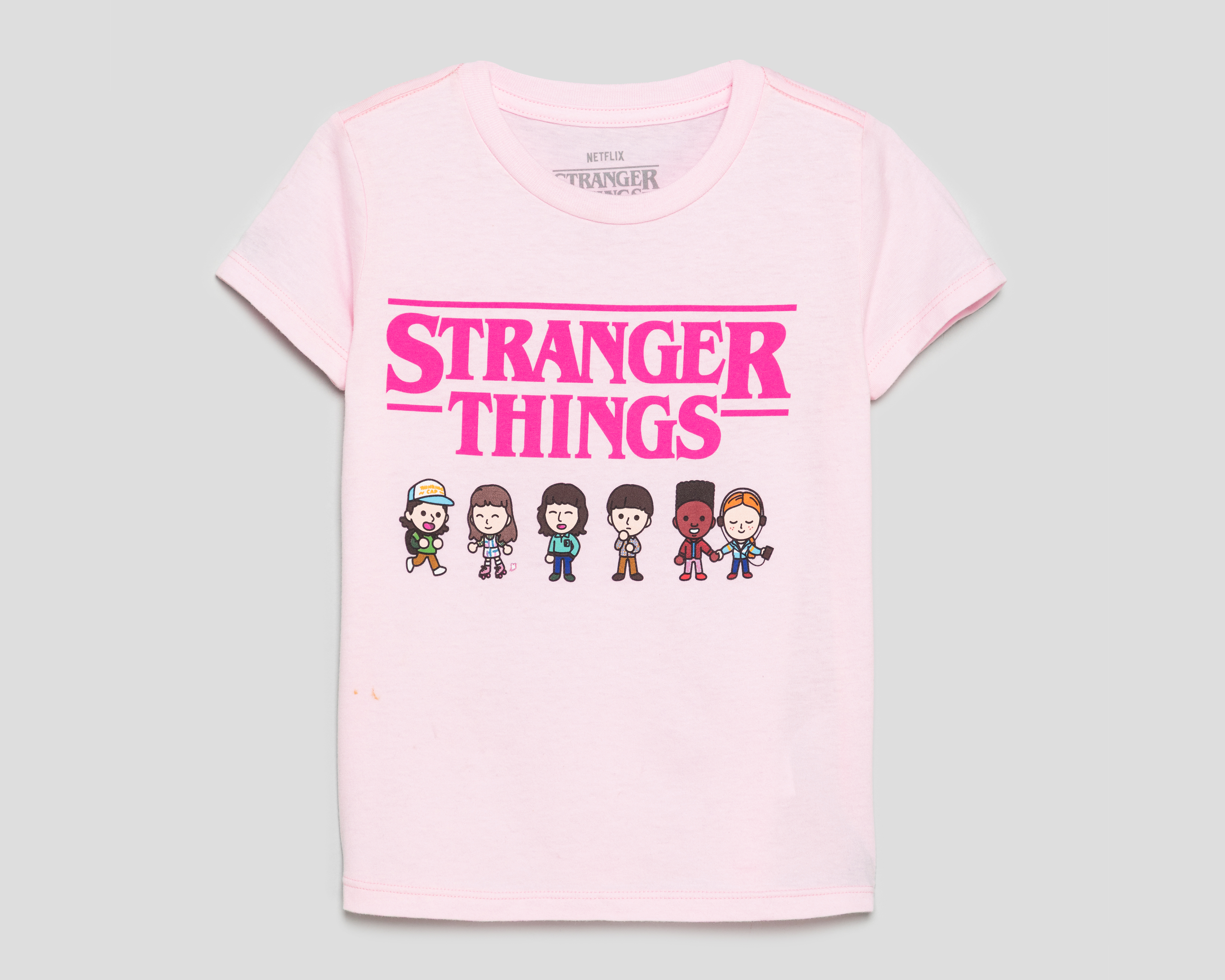 Foto 1 | Foto 1 | Playera de Cuello Redondo Rosa Stranger Things para Niña