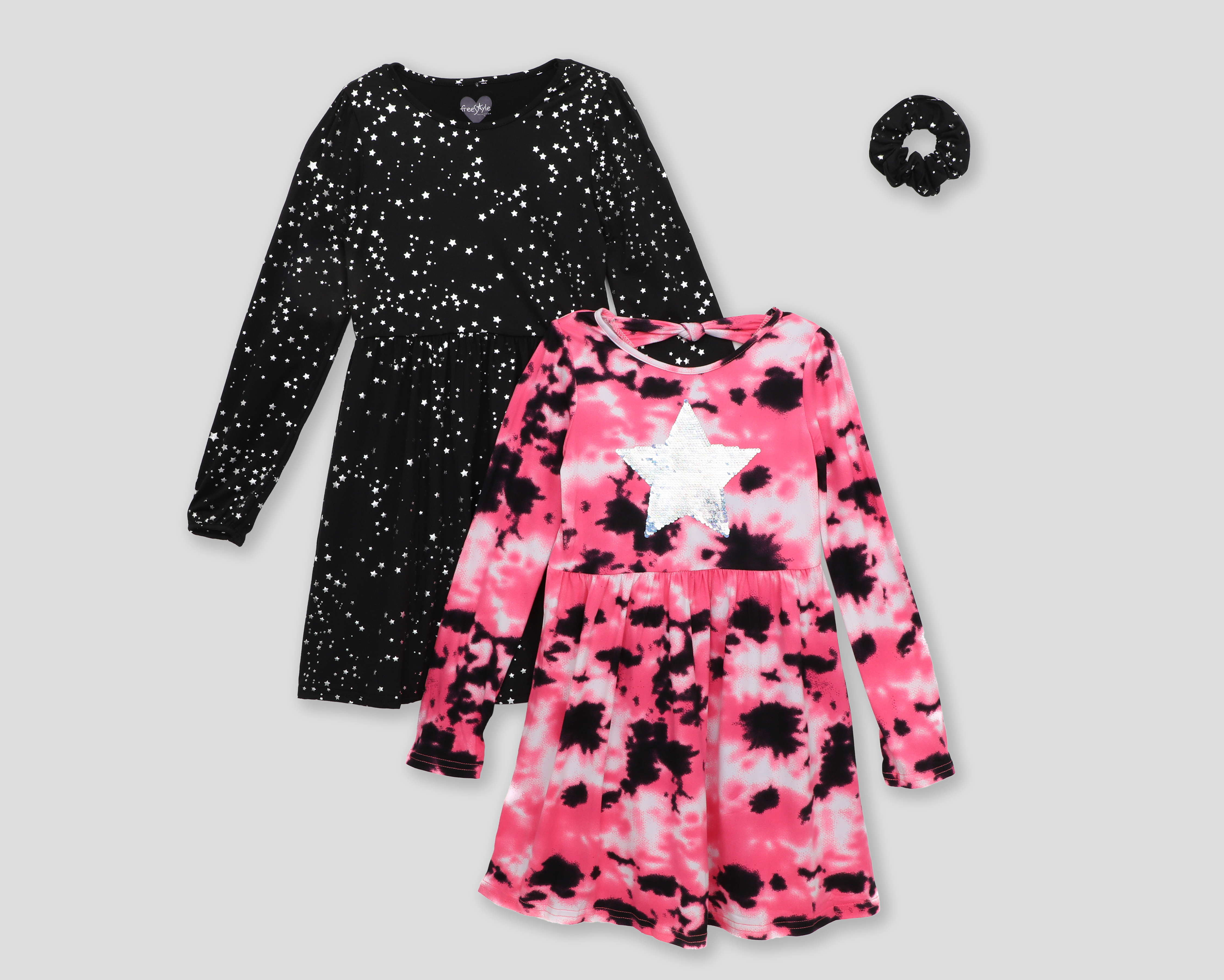 Foto 2 pulgar | Foto 1 | Vestido con Scrunchie Freestyle Revolution para Niña 3 Piezas