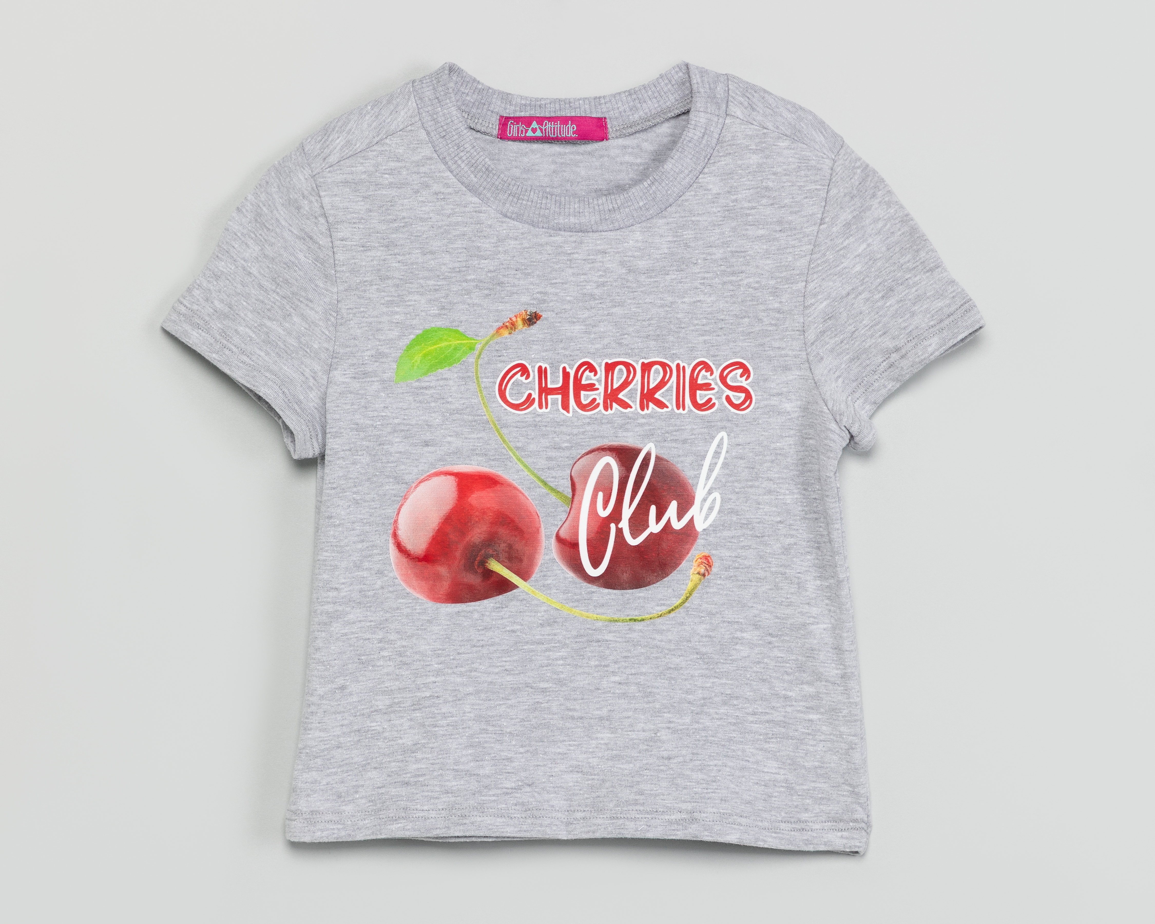 Foto 2 pulgar | Foto 1 | Playera de Cuello Redondo Gris Girls Attitude para Niña