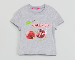 Playera de Cuello Redondo Gris Girls Attitude para Niña