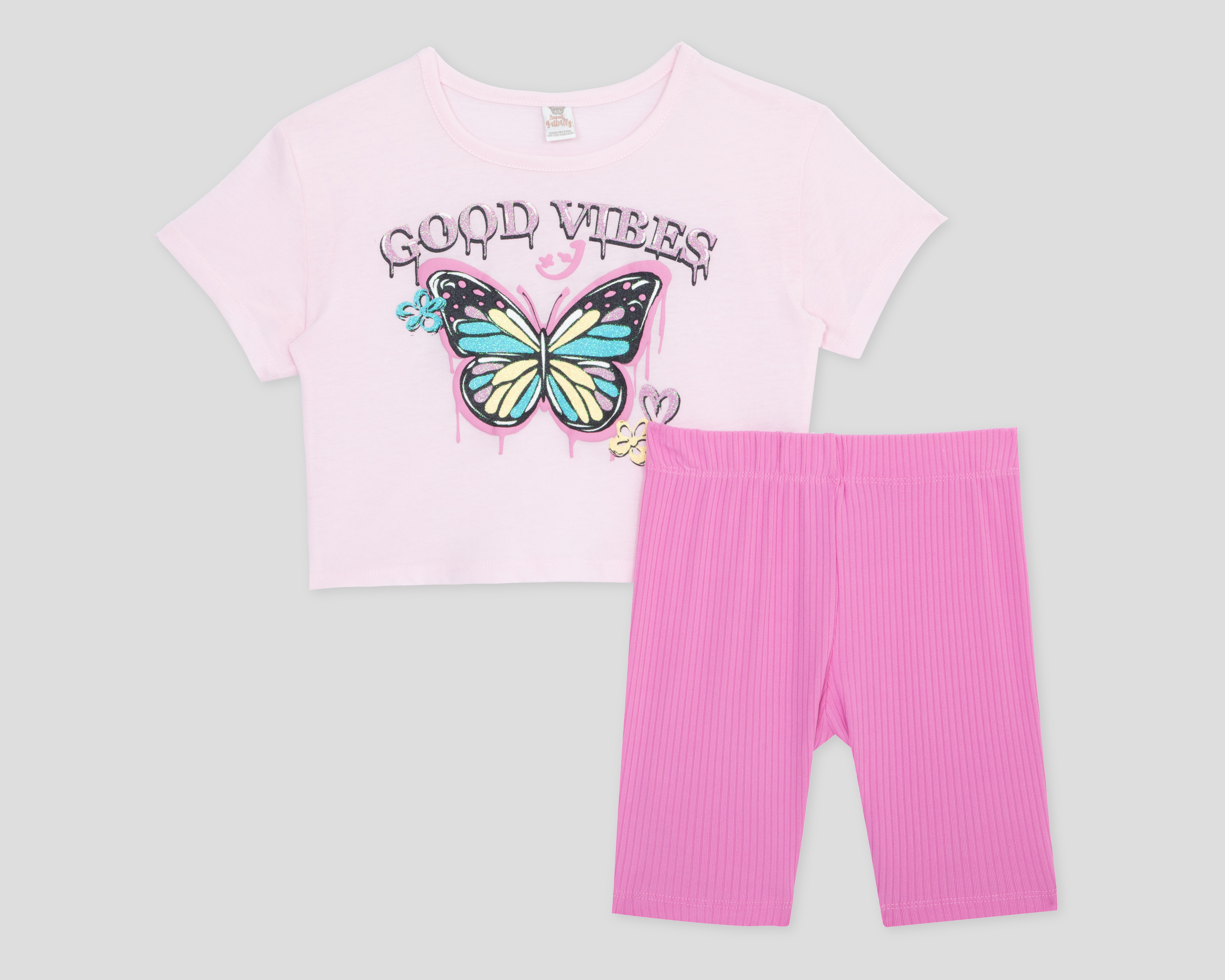 Playera y Short Sweet Butterfly para Niña