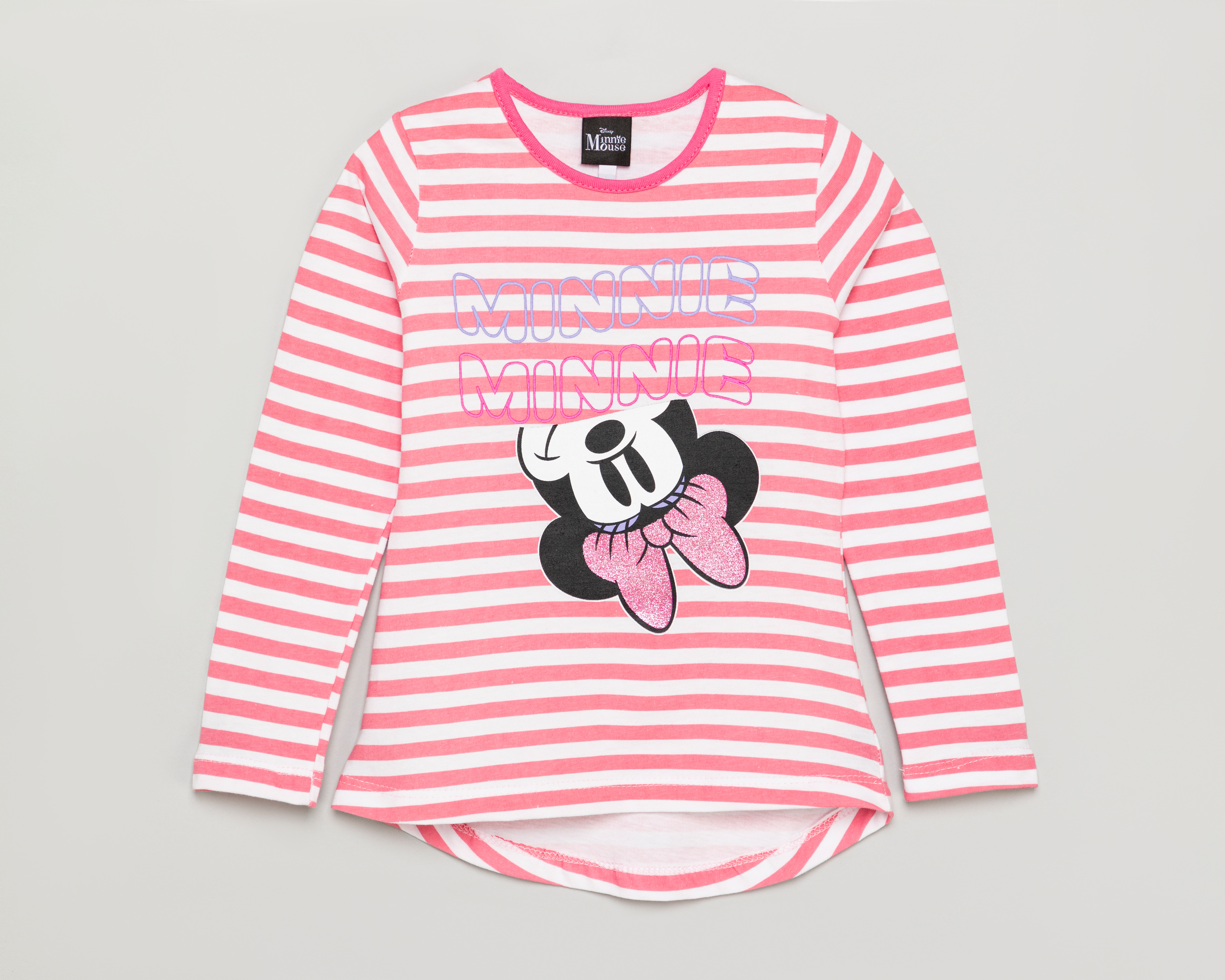 Foto 2 pulgar | Foto 1 | Playera Manga Larga Multicolor Disney Minnie Mouse para Niña