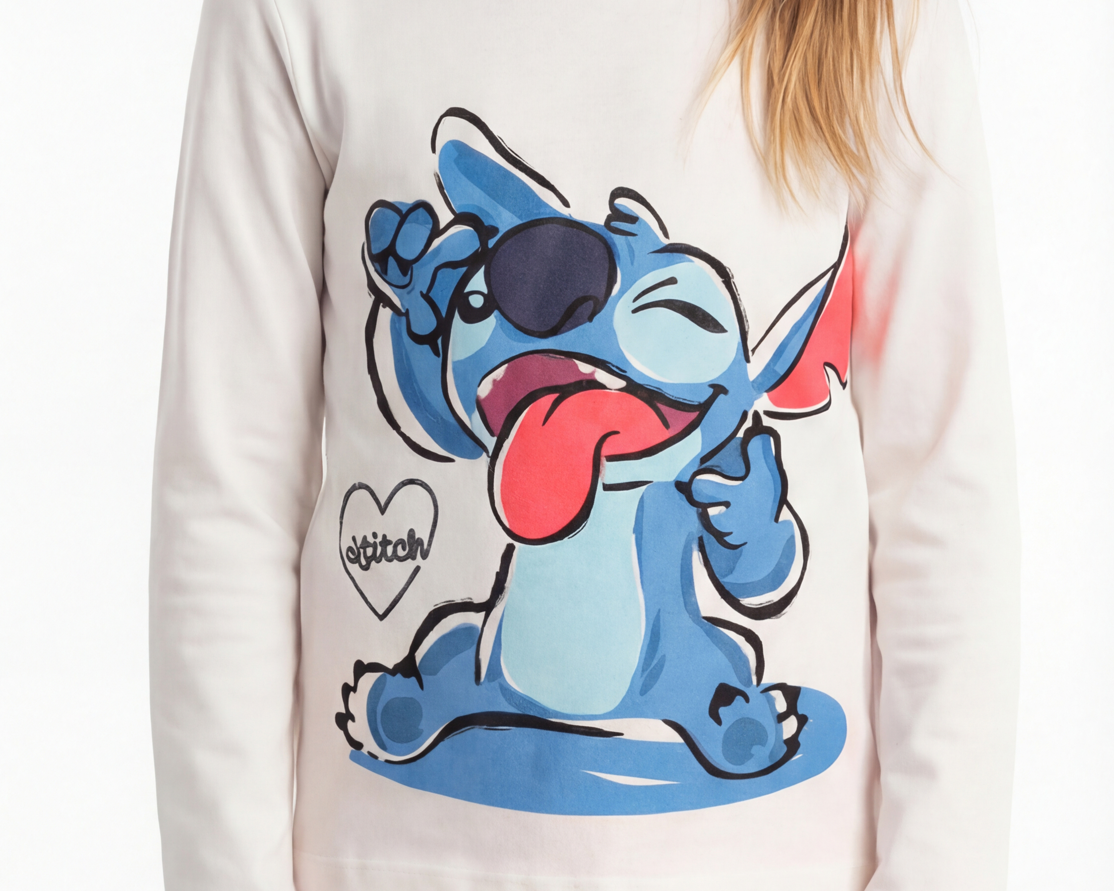 Foto 5 pulgar | Foto 4 | Playera Manga Larga Blanca Disney Lilo & Stitch para Niña