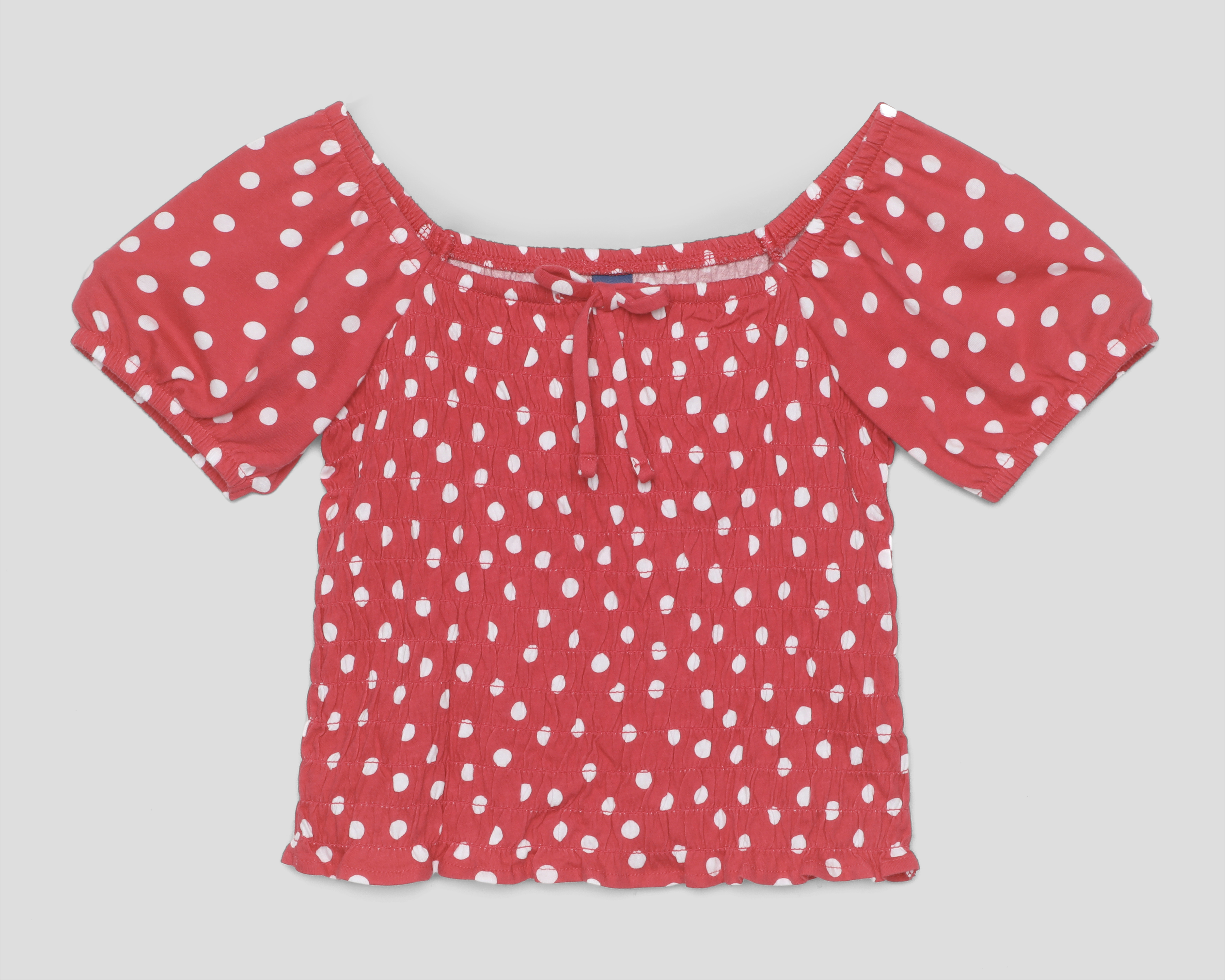 Foto 2 pulgar | Foto 1 | Blusa Cuello Campesino Roja Old Navy para Niña