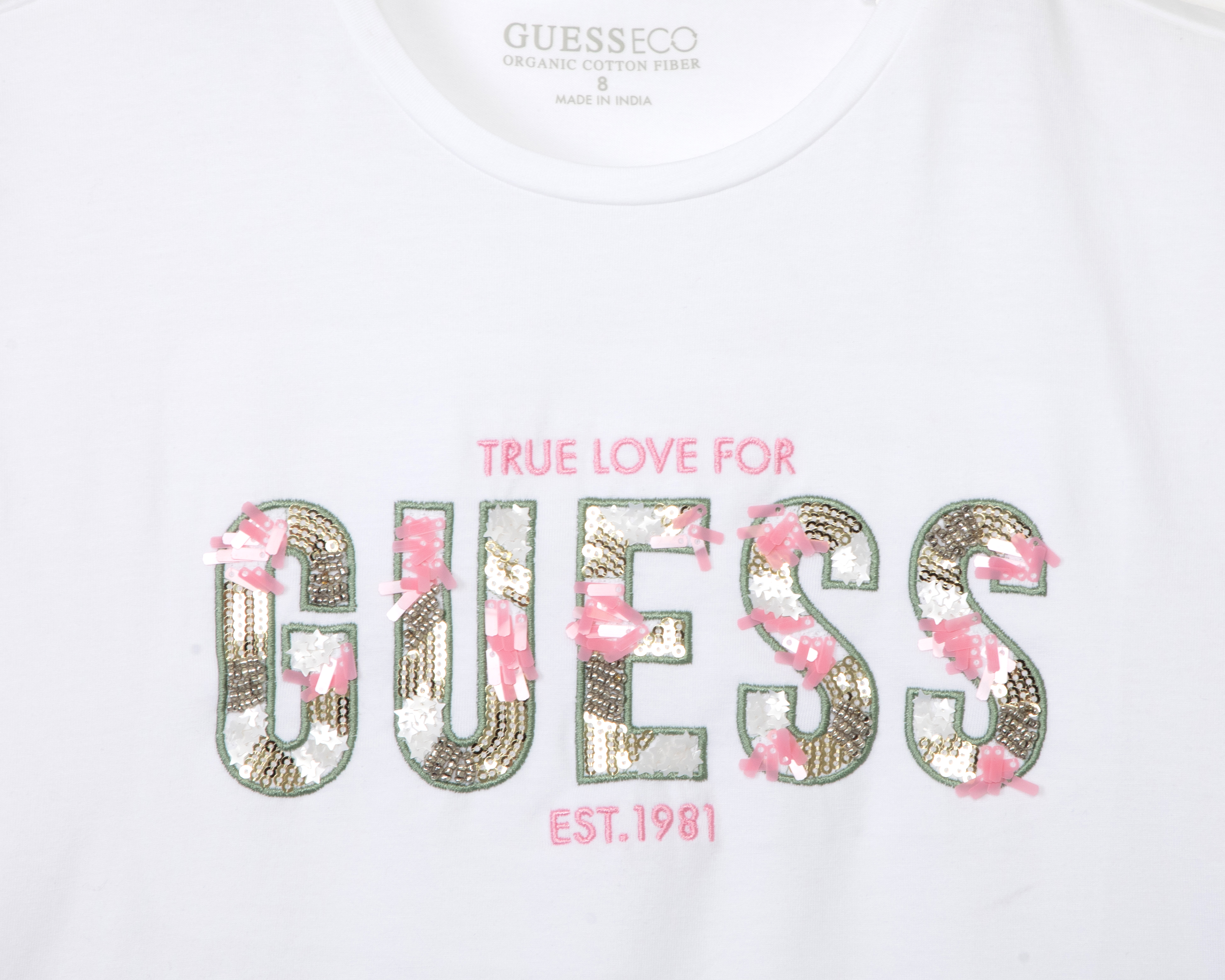 Foto 3 | Foto 3 | Playera de Cuello Redondo Blanca Guess Juvenil