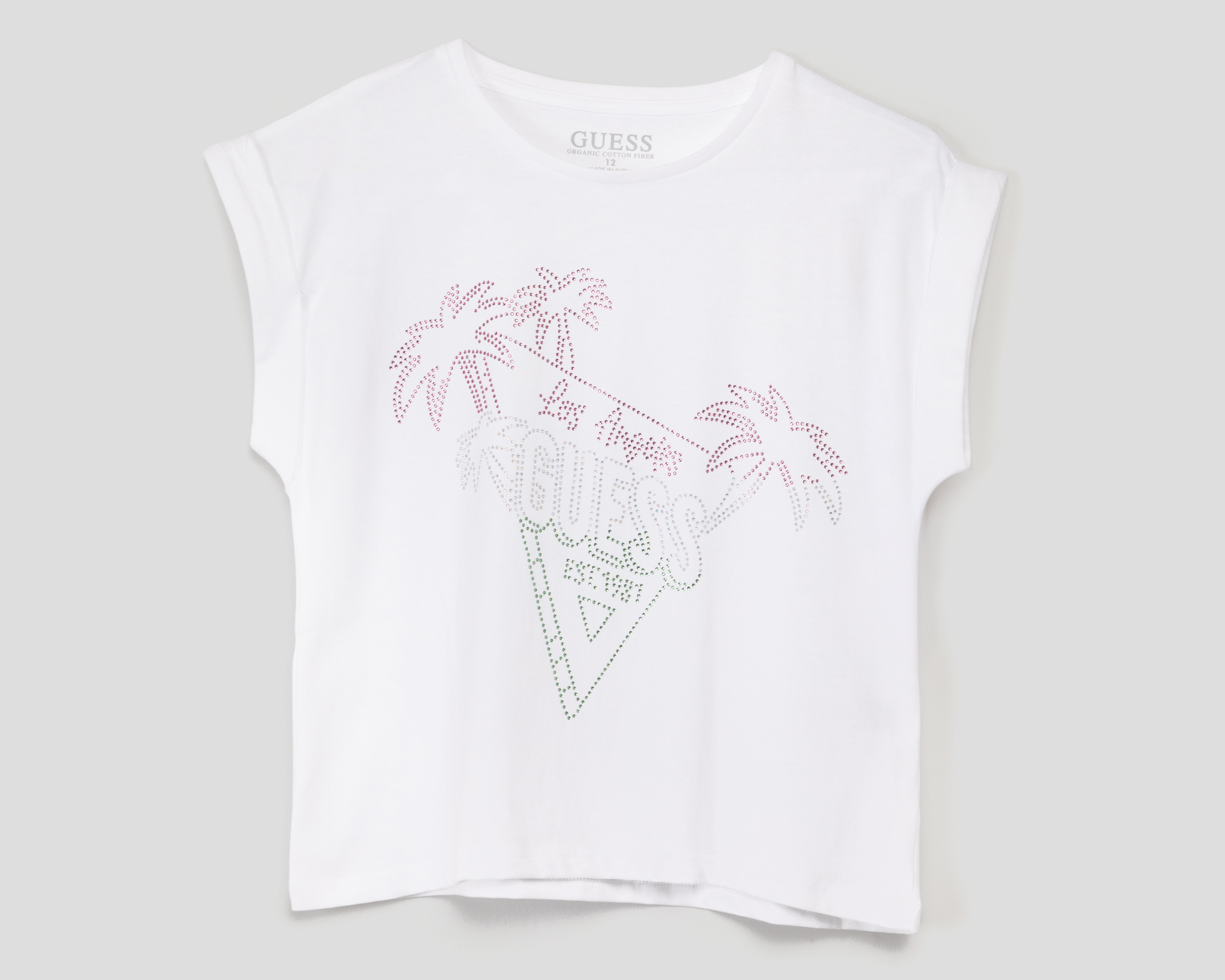Playera de Cuello Redondo Blanca Guess Juvenil