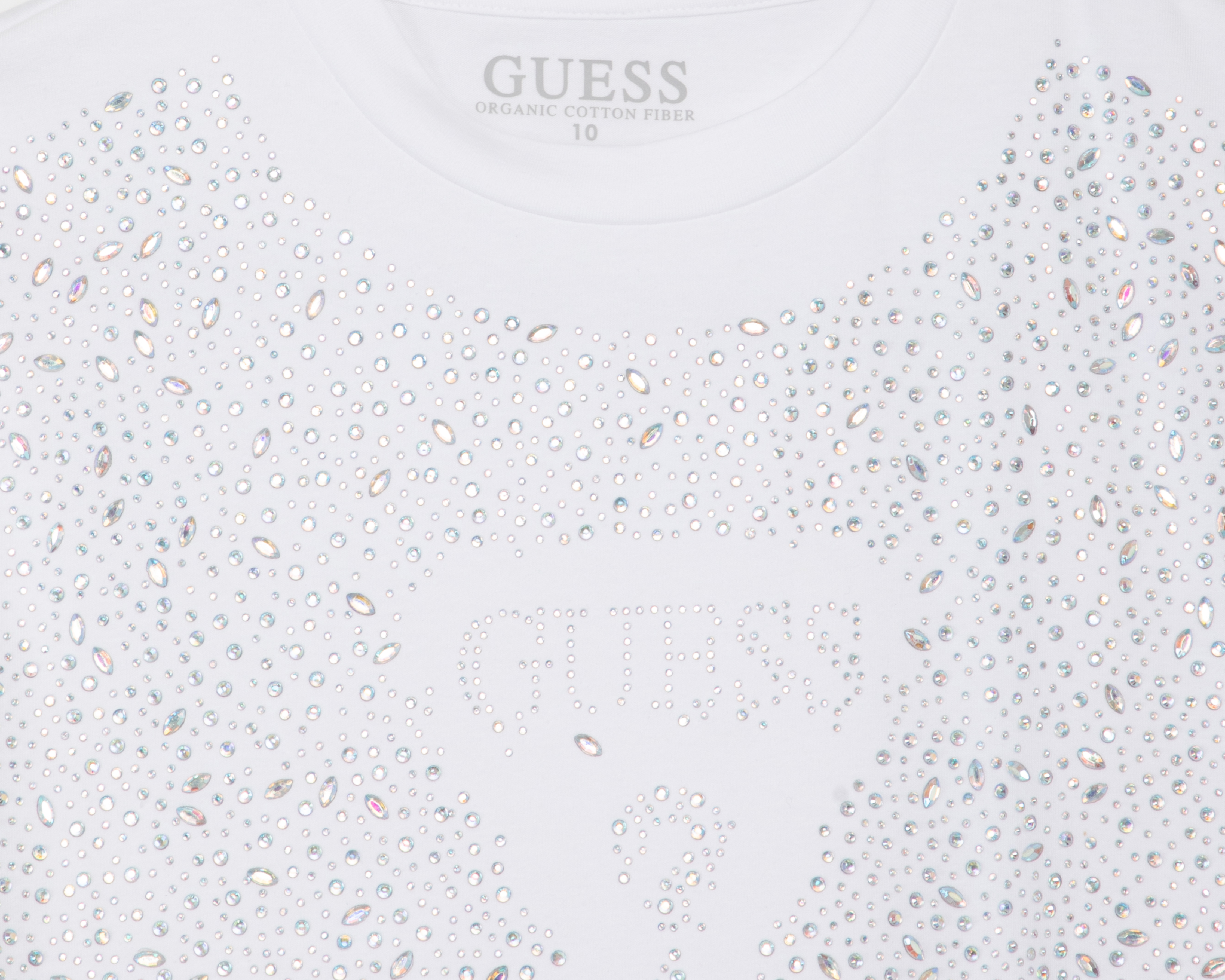 Foto 4 pulgar | Foto 3 | Blusa de Cuello Redondo Blanca Guess Juvenil