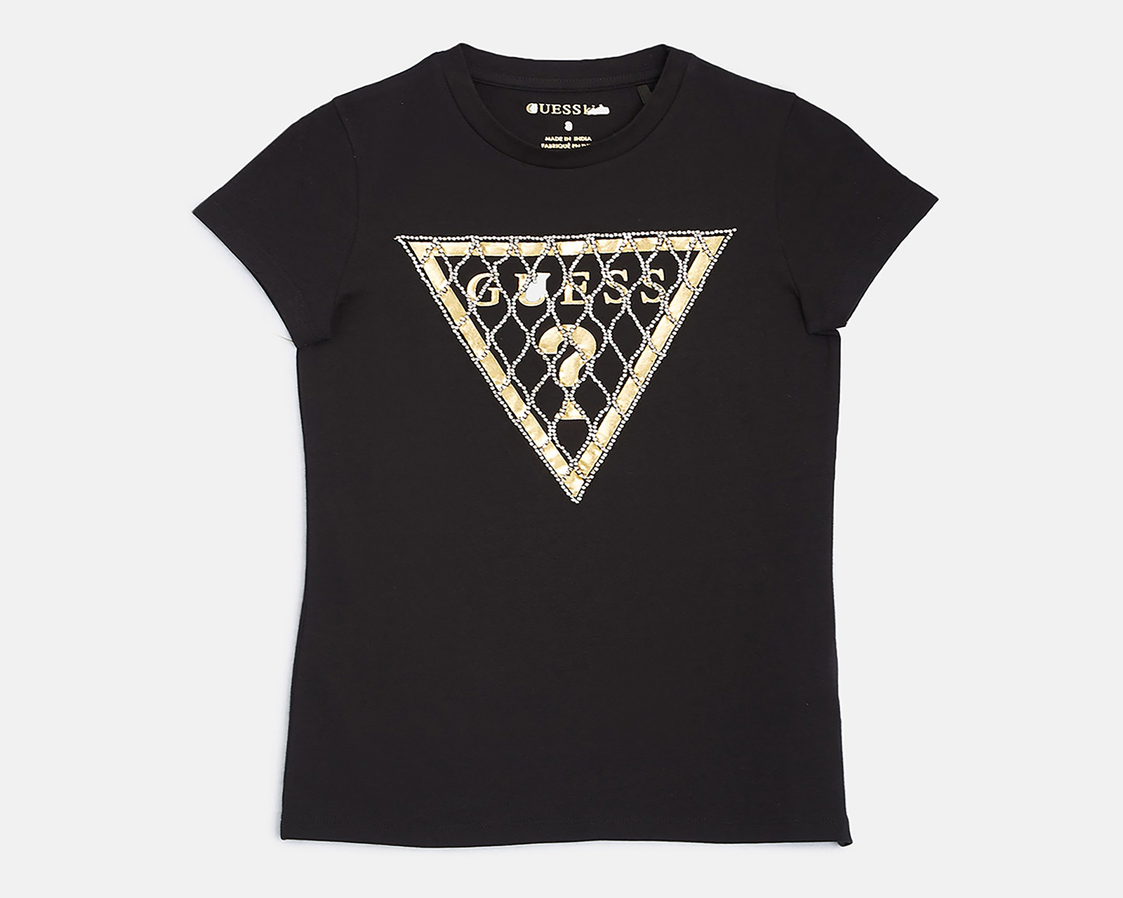 Playera de Cuello Redondo Negra Guess Juvenil