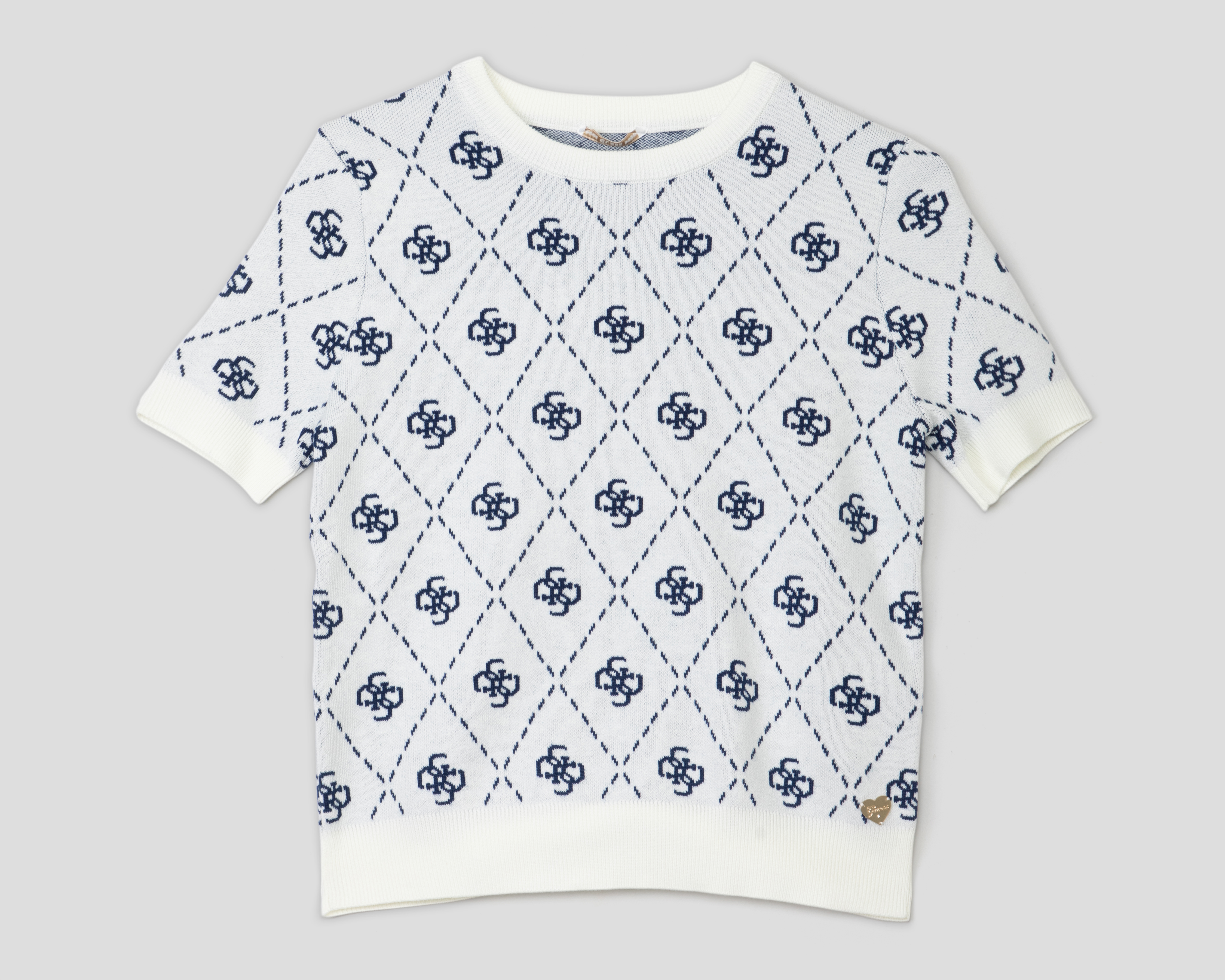 Playera de Cuello Redondo Blanca Guess Juvenil