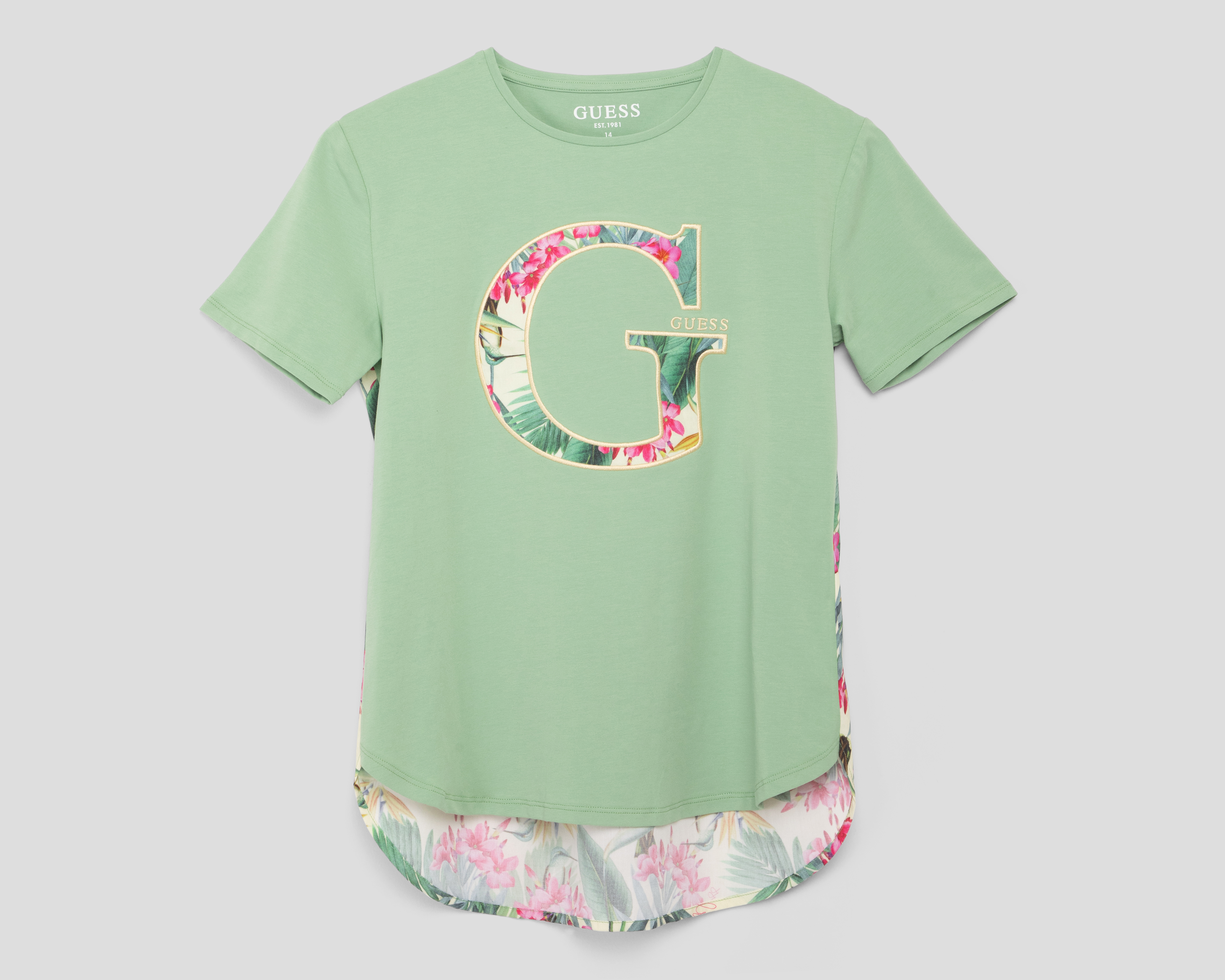 Playera de Cuello Redondo Verde Guess Juvenil