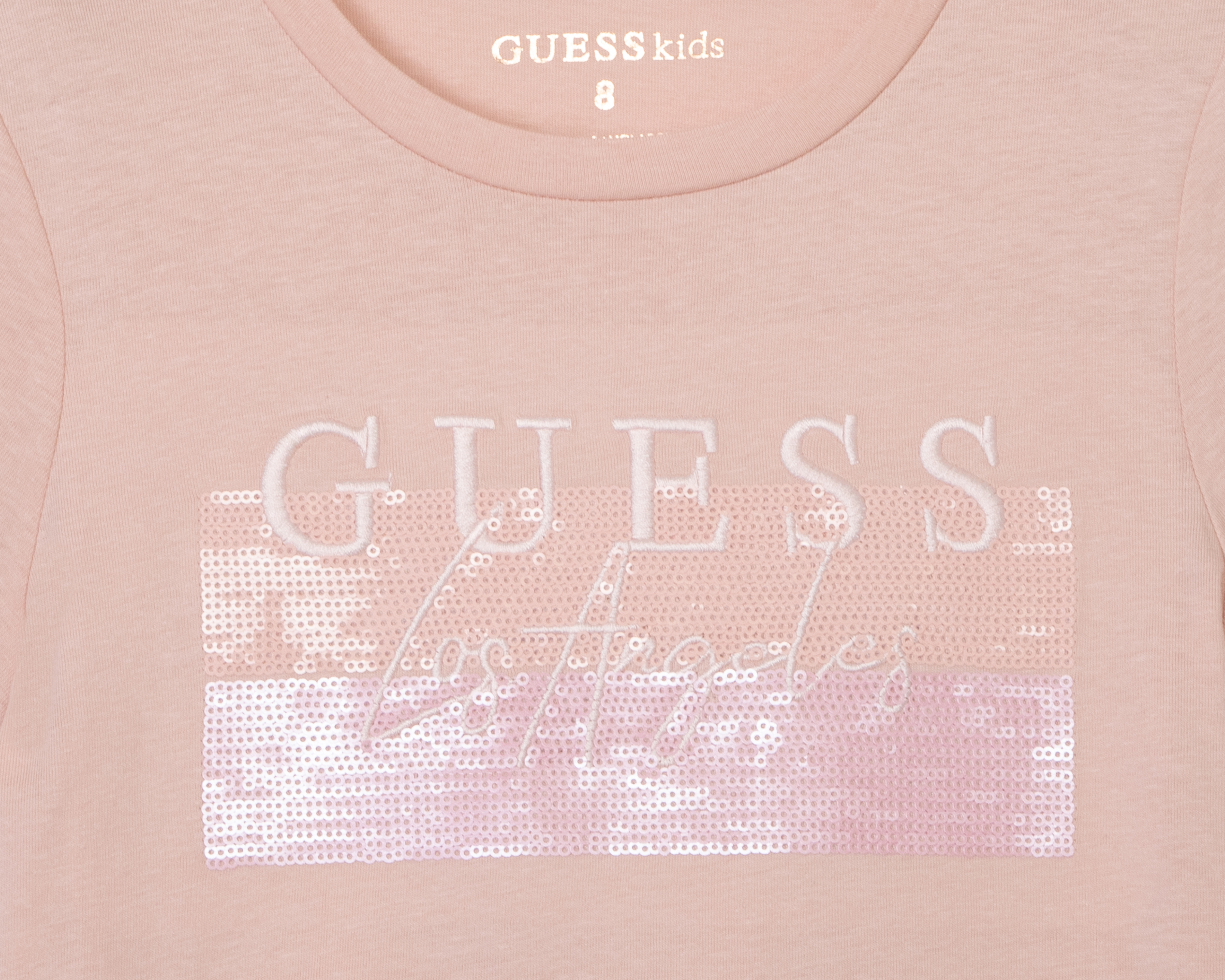Foto 3 | Foto 3 | Playera de Cuello Redondo Rosa Guess Juvenil