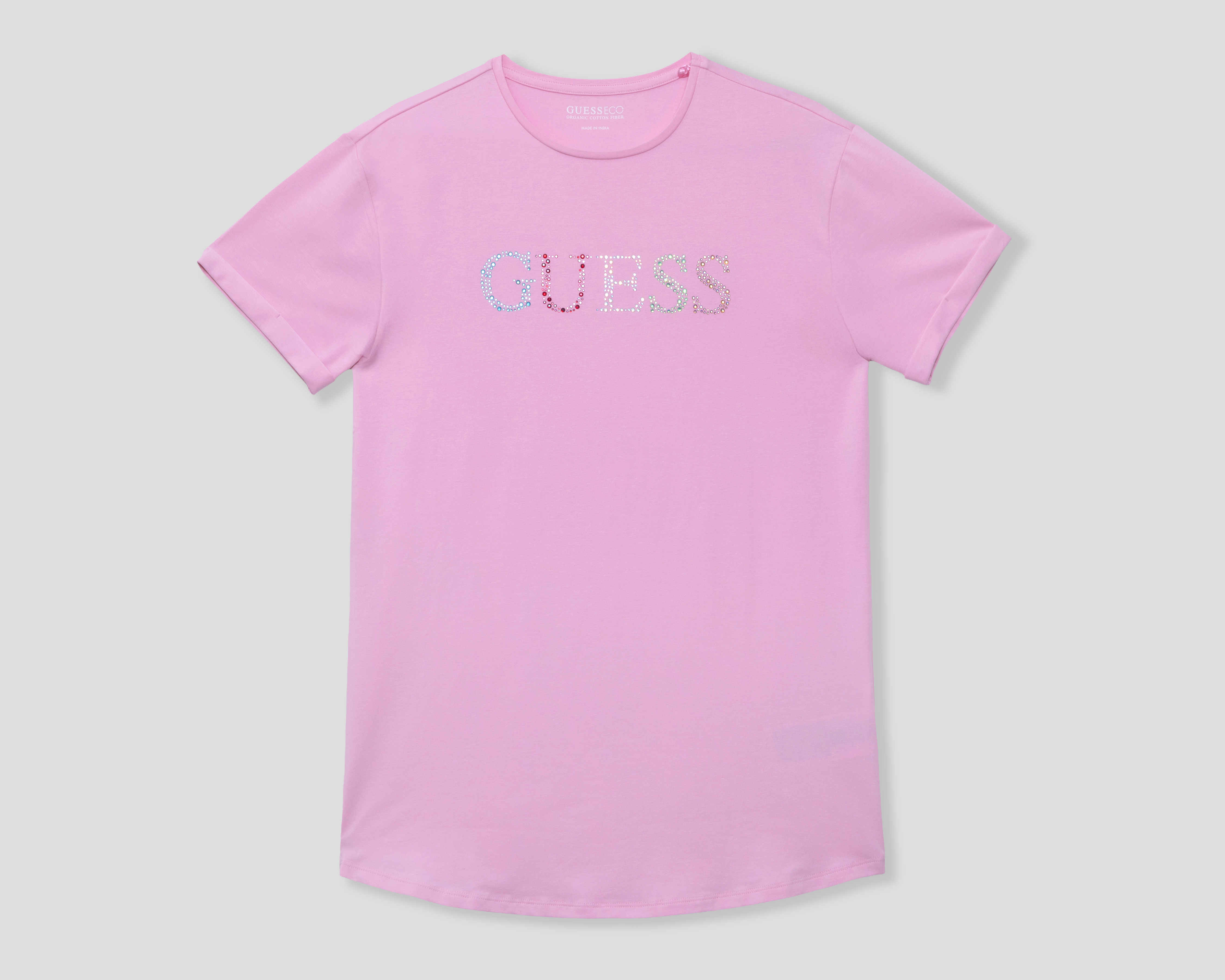 Foto 1 | Foto 1 | Playera de Cuello Redondo Rosa Guess Juvenil