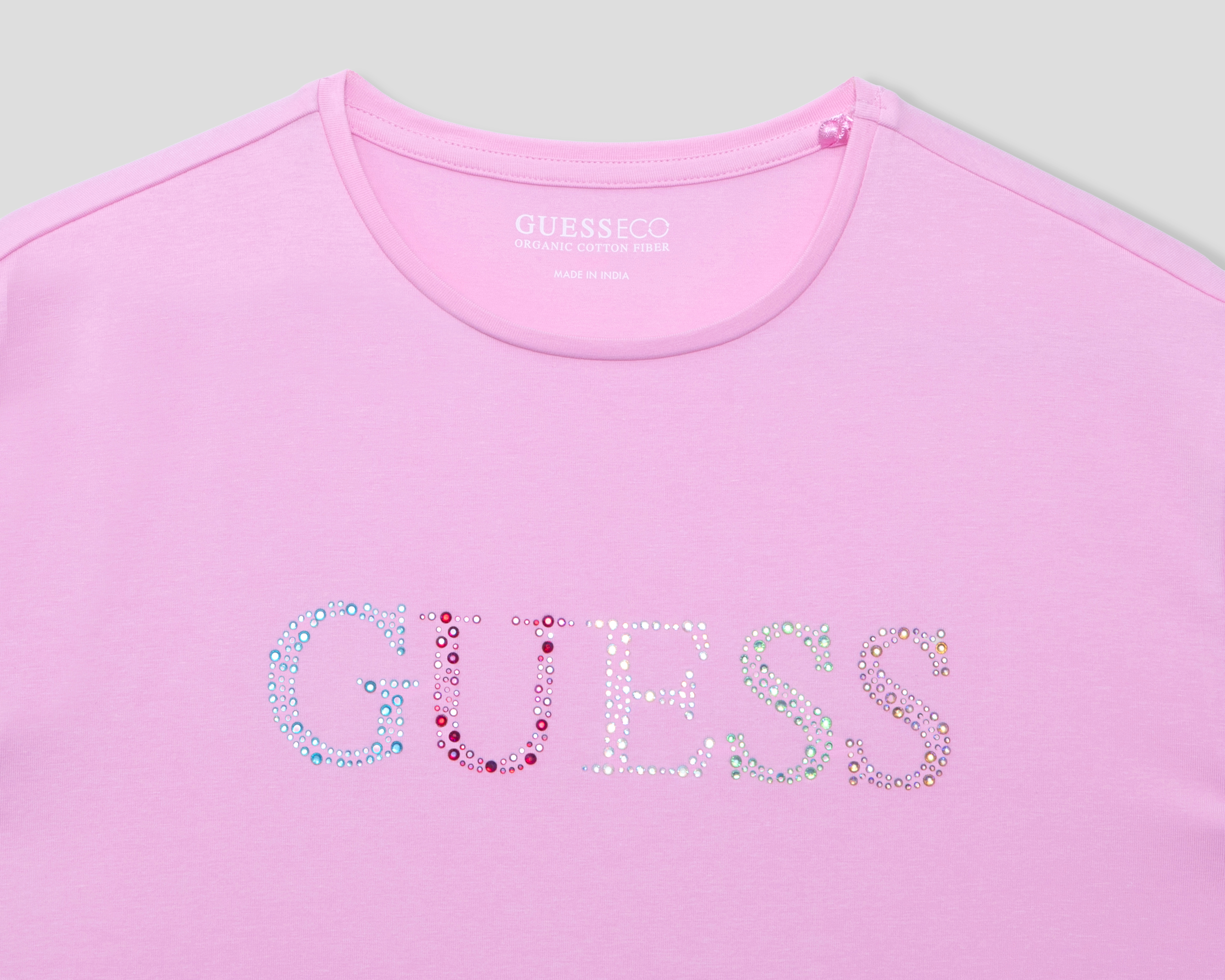 Foto 3 | Foto 3 | Playera de Cuello Redondo Rosa Guess Juvenil