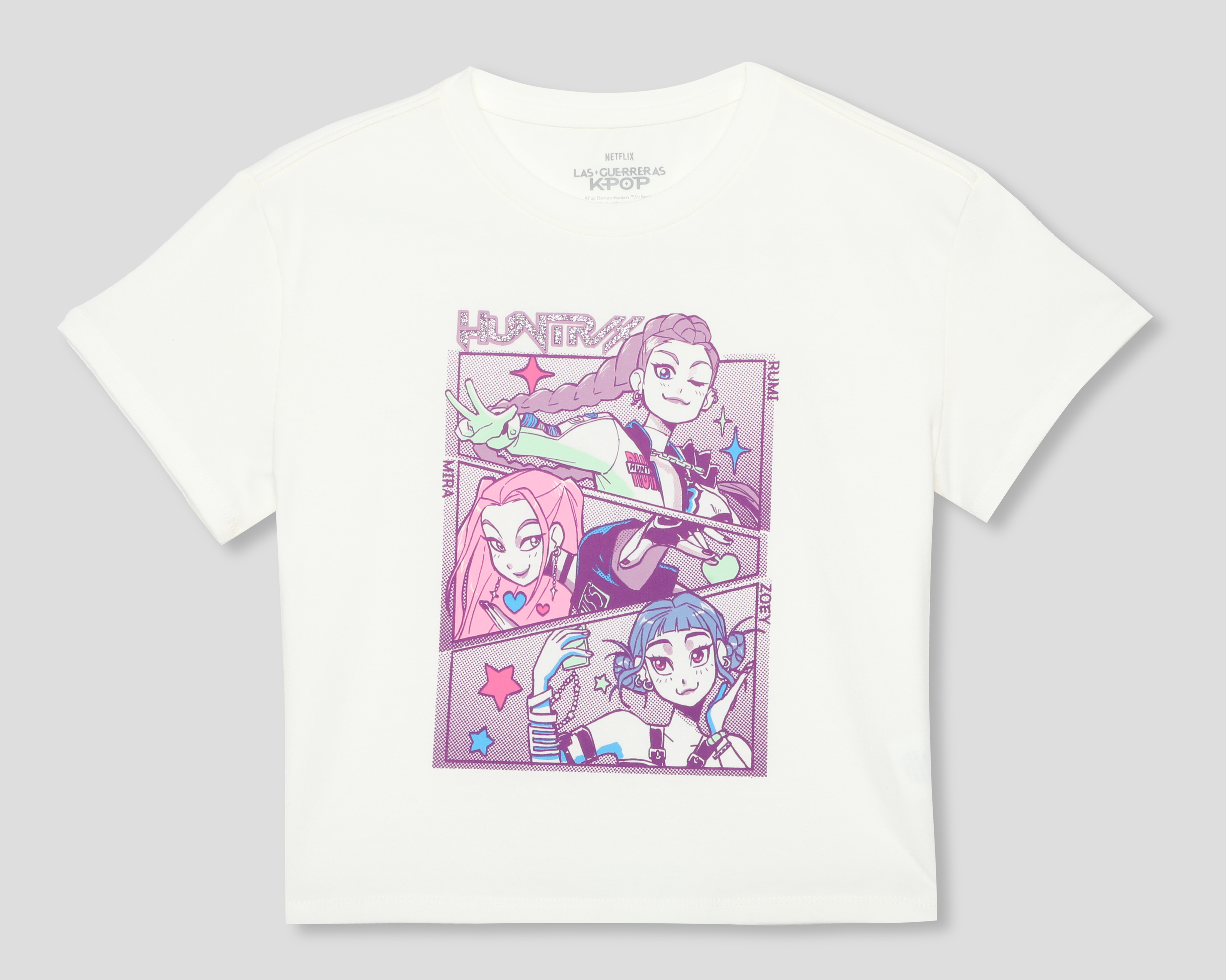 Foto 2 pulgar | Foto 1 | Playera de Cuello Redondo Ivory Las Guerreras K-Pop para Niña