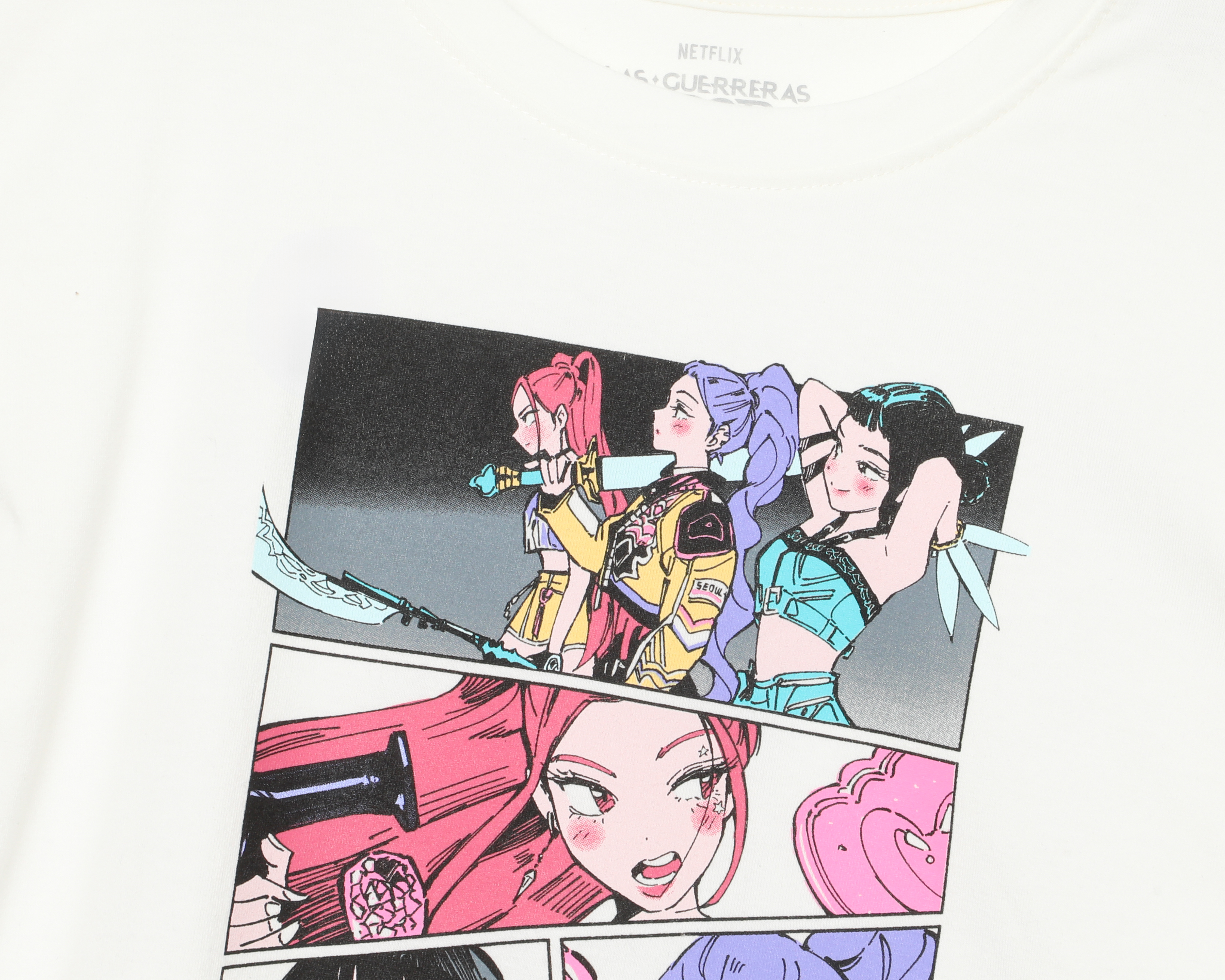 Foto 3 | Foto 3 | Playera Cuello Redondo Blanco Kpop Demon Hunters para Niña